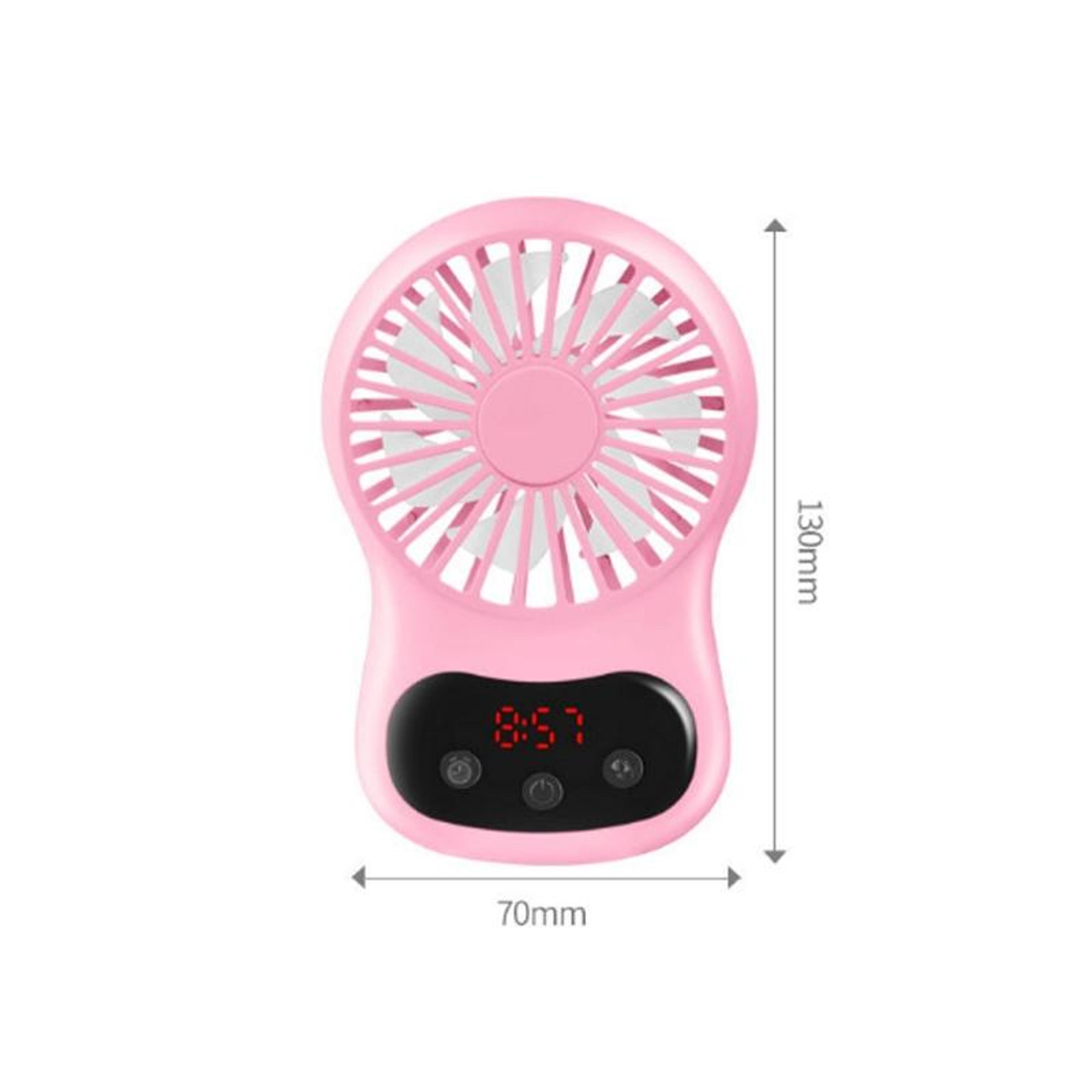 CoolTime Mini USB Desk Fan With Clock Display Portable Rechargeable Personal Fan 2