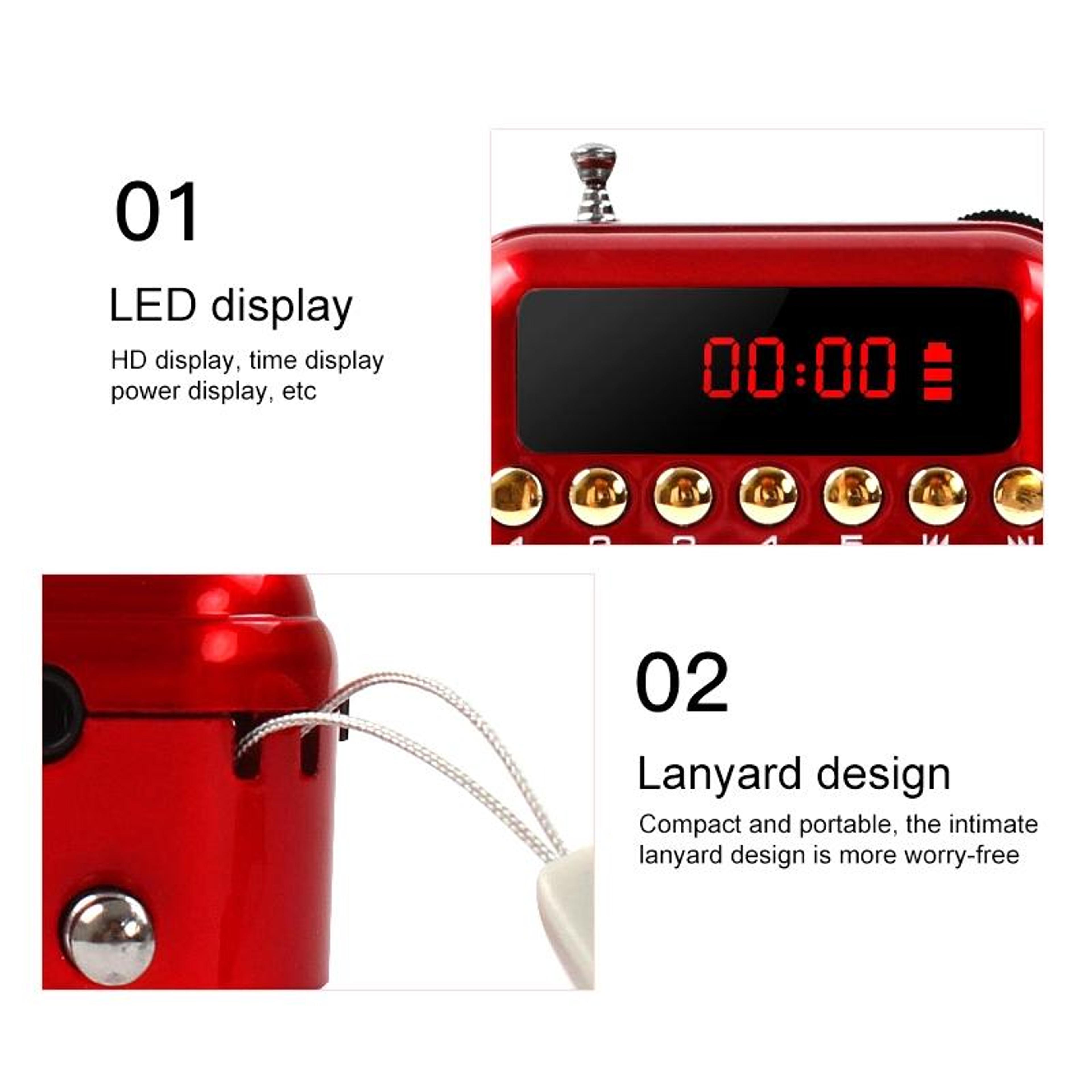 Portable FM Radio  Rechargeable MP3 Player Speaker With USB And TF Card Support 6