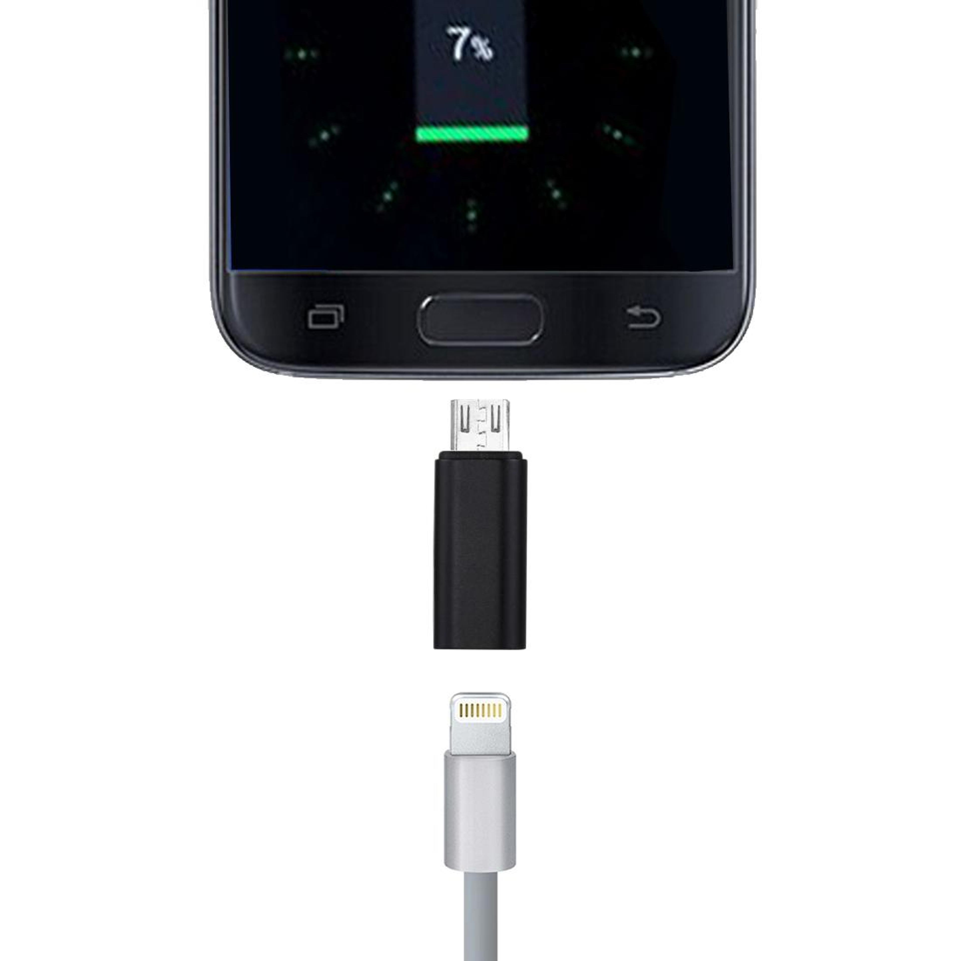 8Pin Female To Micro USB Male Adapter Metal Shell Converter For Android Smartphones 3