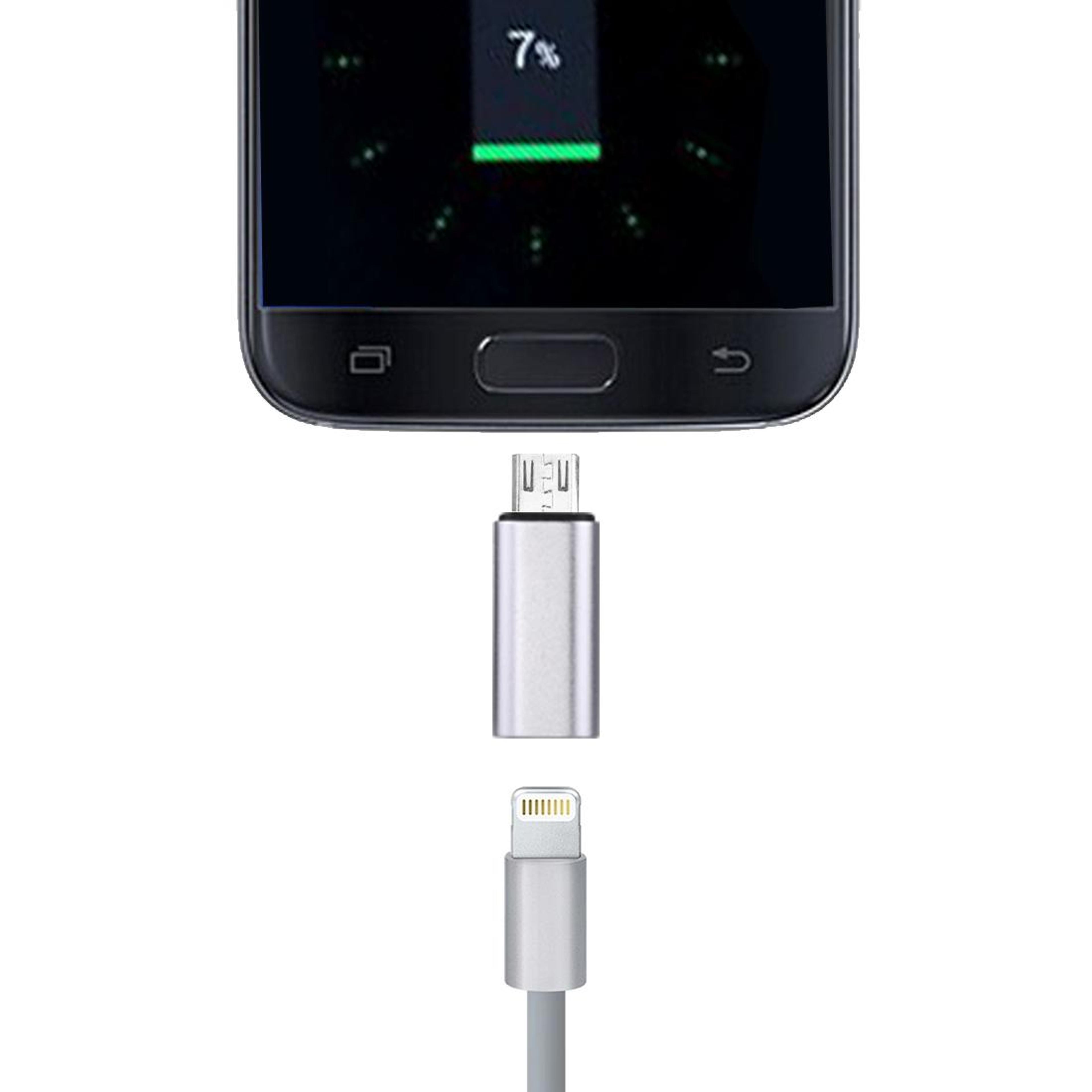 8Pin Female To Micro USB Male Adapter Metal Shell Converter For Android Smartphones 4