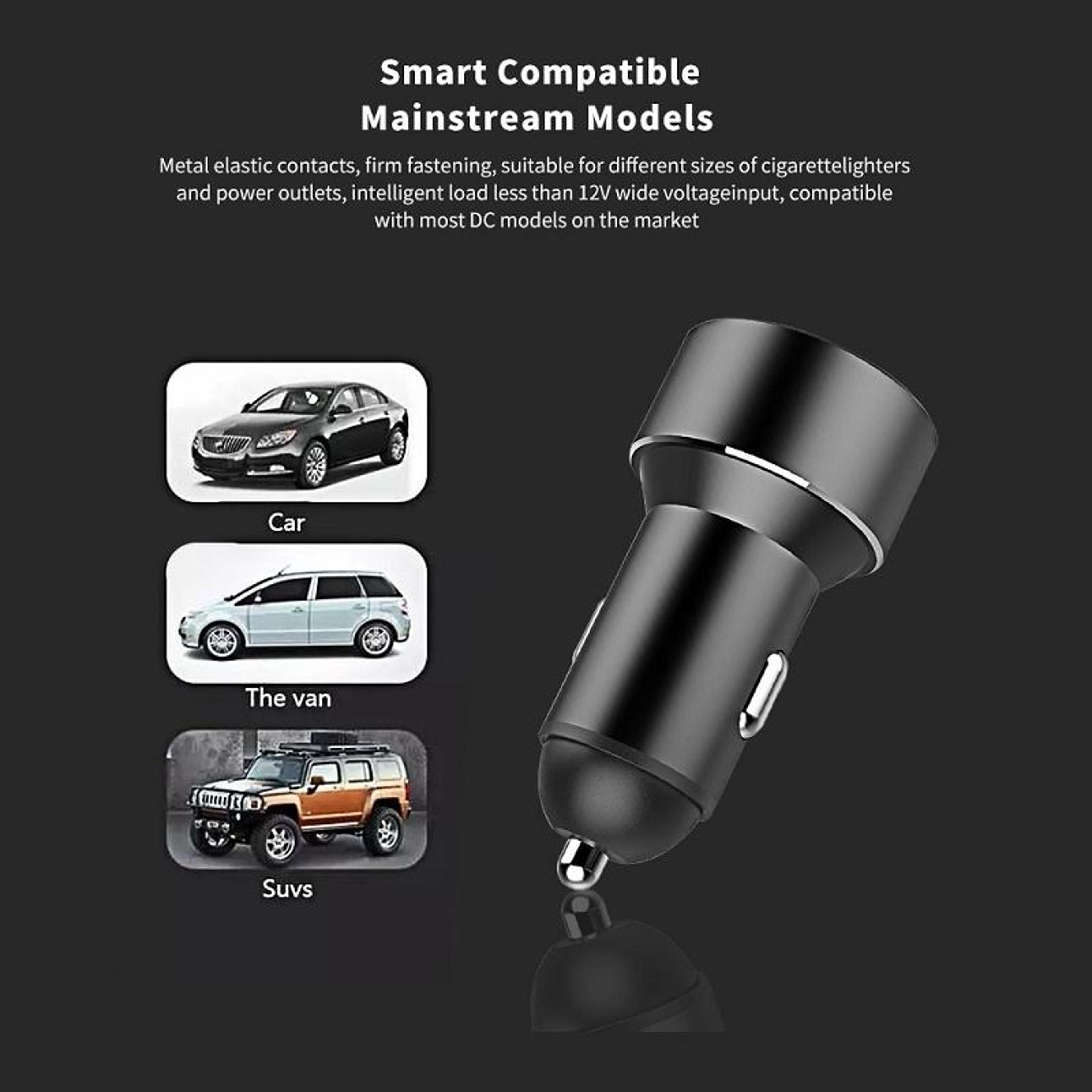 Mini Dual USB Digital Display Car Charger 12V24V Fast Charging Adapter Red 8