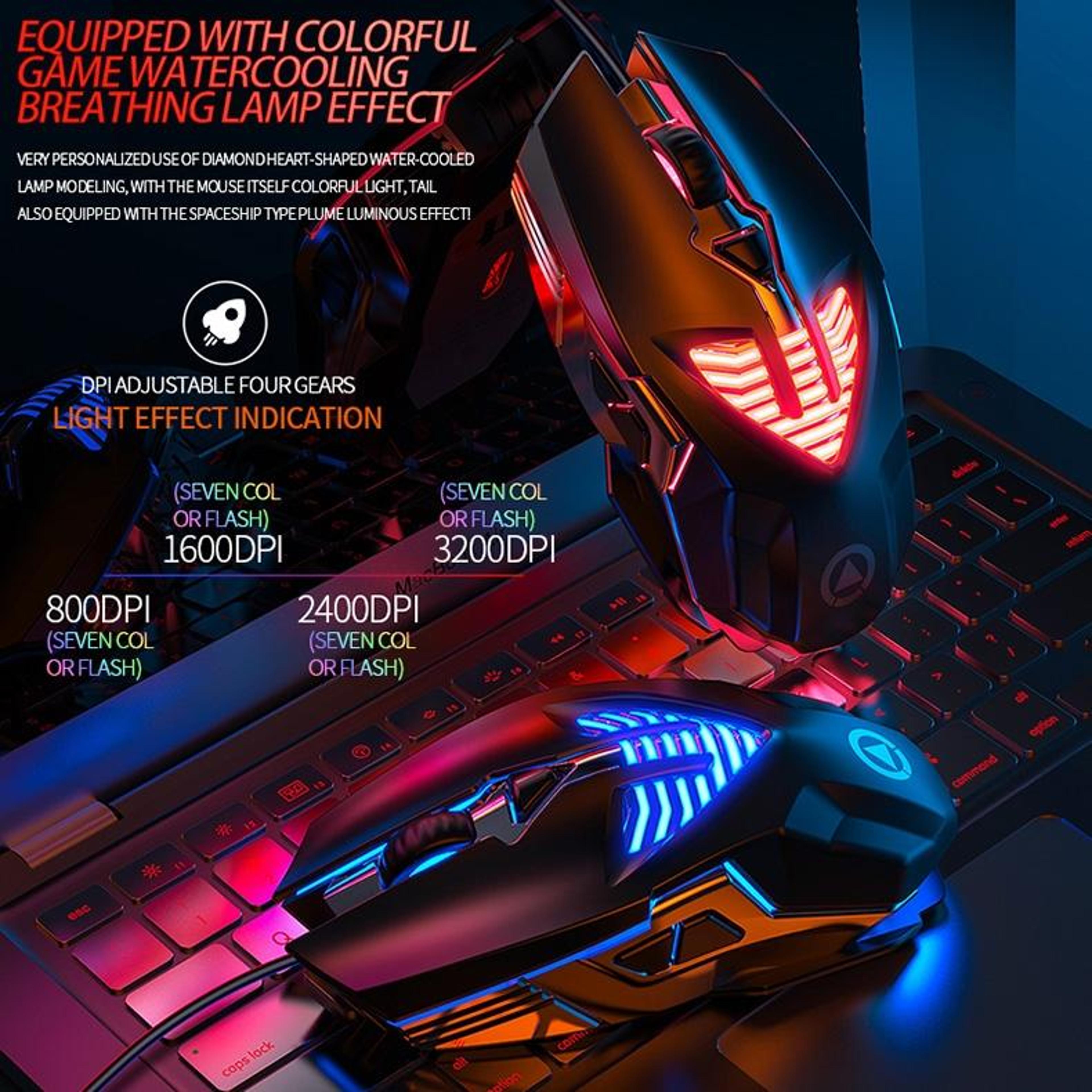 YINDIAO G4 Wired Gaming Mouse 3200 DPI RGB Programmable USB Gaming Mouse With 7 Keys 8