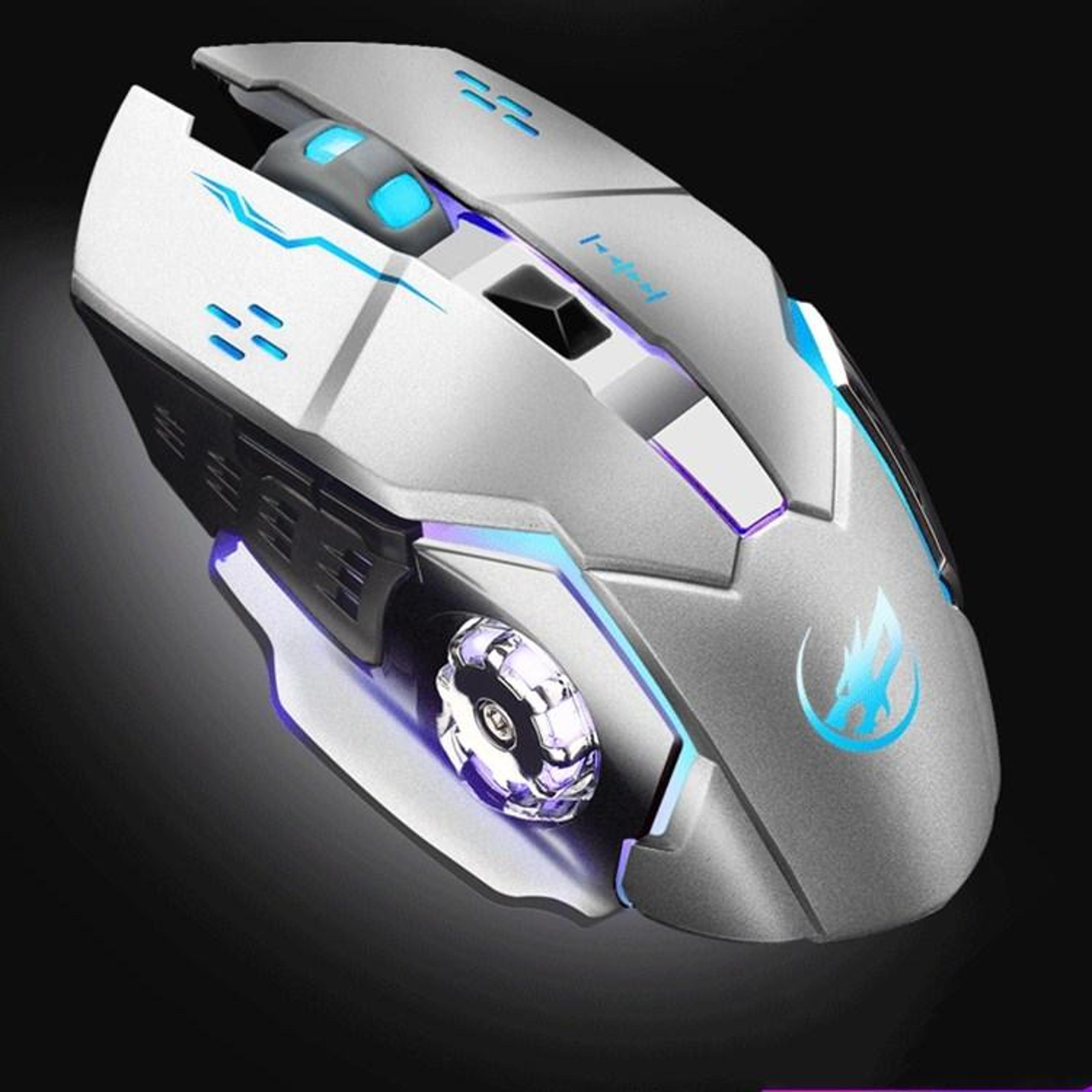 WARWOLF Q8 Wireless Gaming Mouse Rechargeable RGB Ergonomic 24GHz Mouse 5