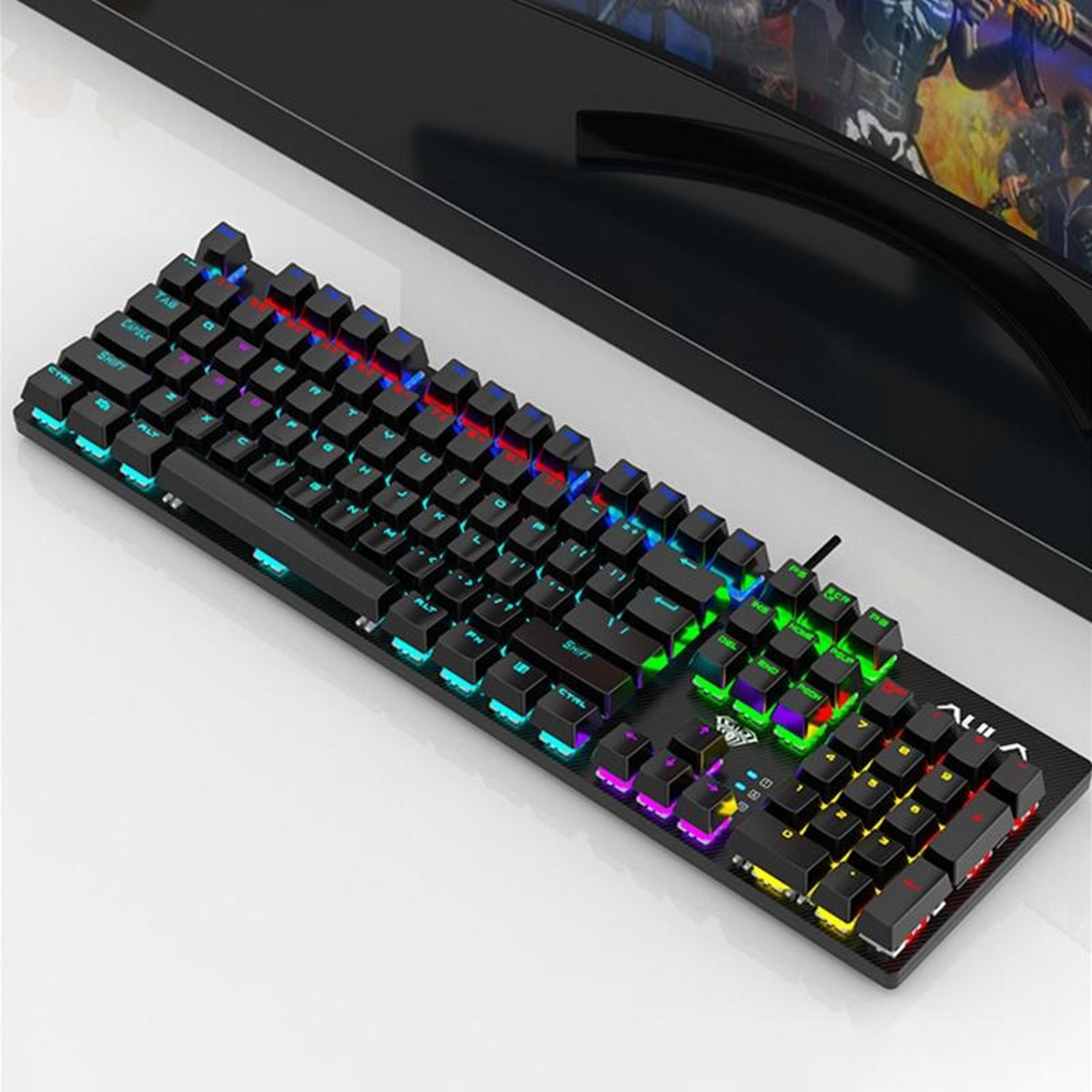 AULA S2022 Mechanical Gaming Keyboard USB Wired 104 Key Ergonomic Keyboard 3