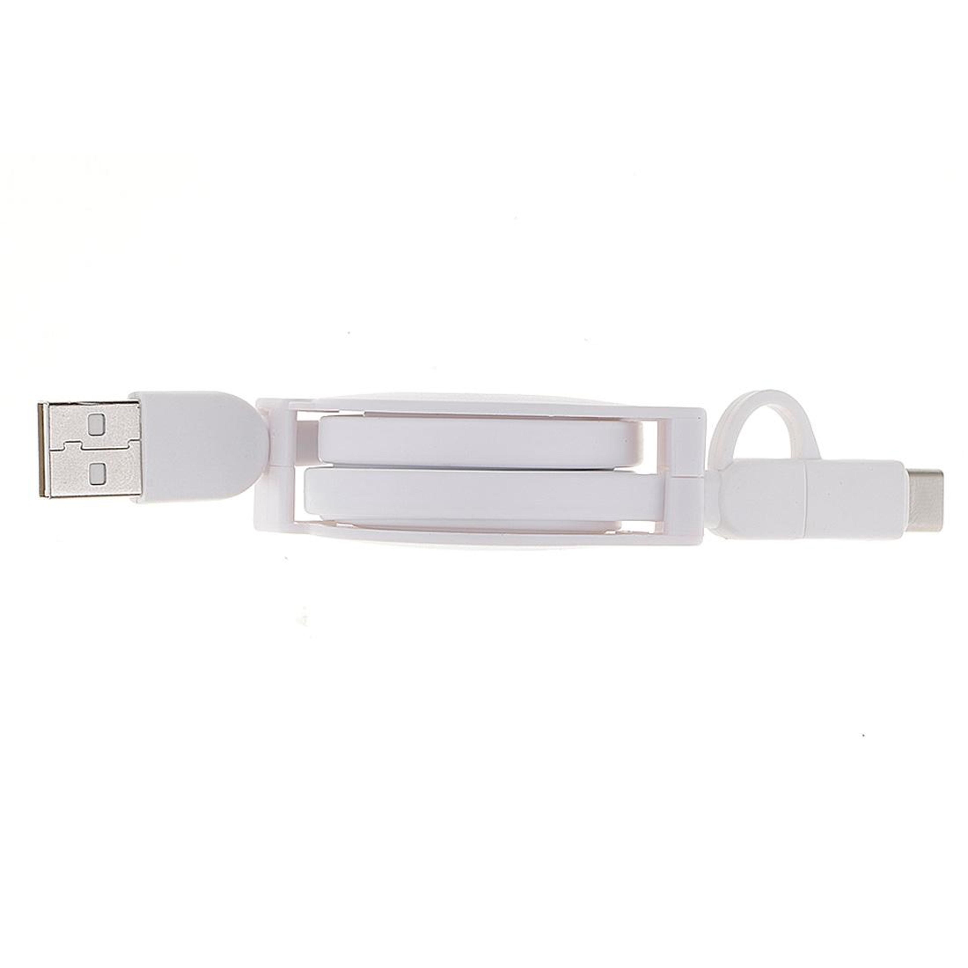2in1 Retractable Charging Cable 1M 2A USBC  Micro USB Fast Data Sync Cable 6