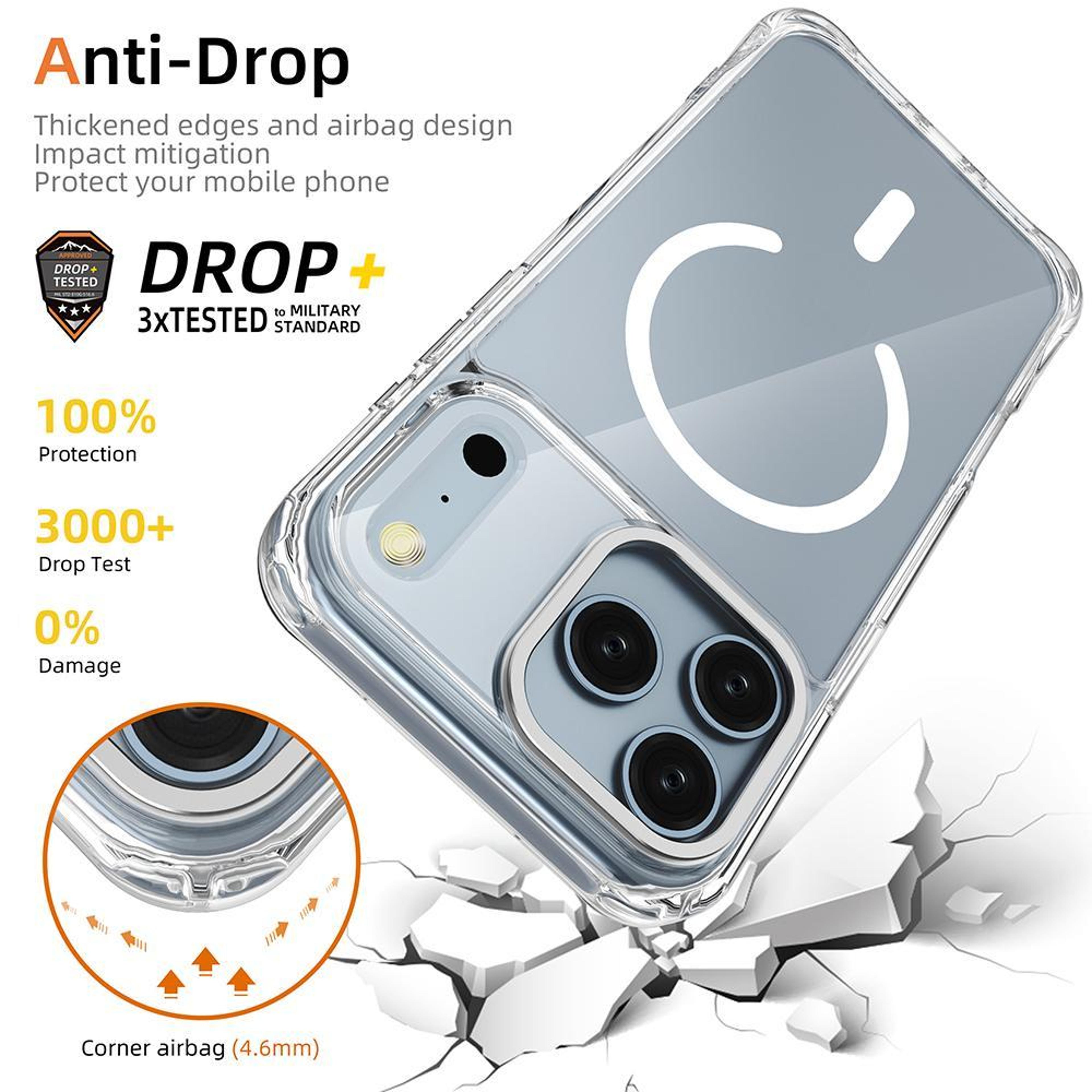 Magnetic IPhone 17 Pro  Pro Max Case Shockproof TPU PC Hybrid Protective Cover 3
