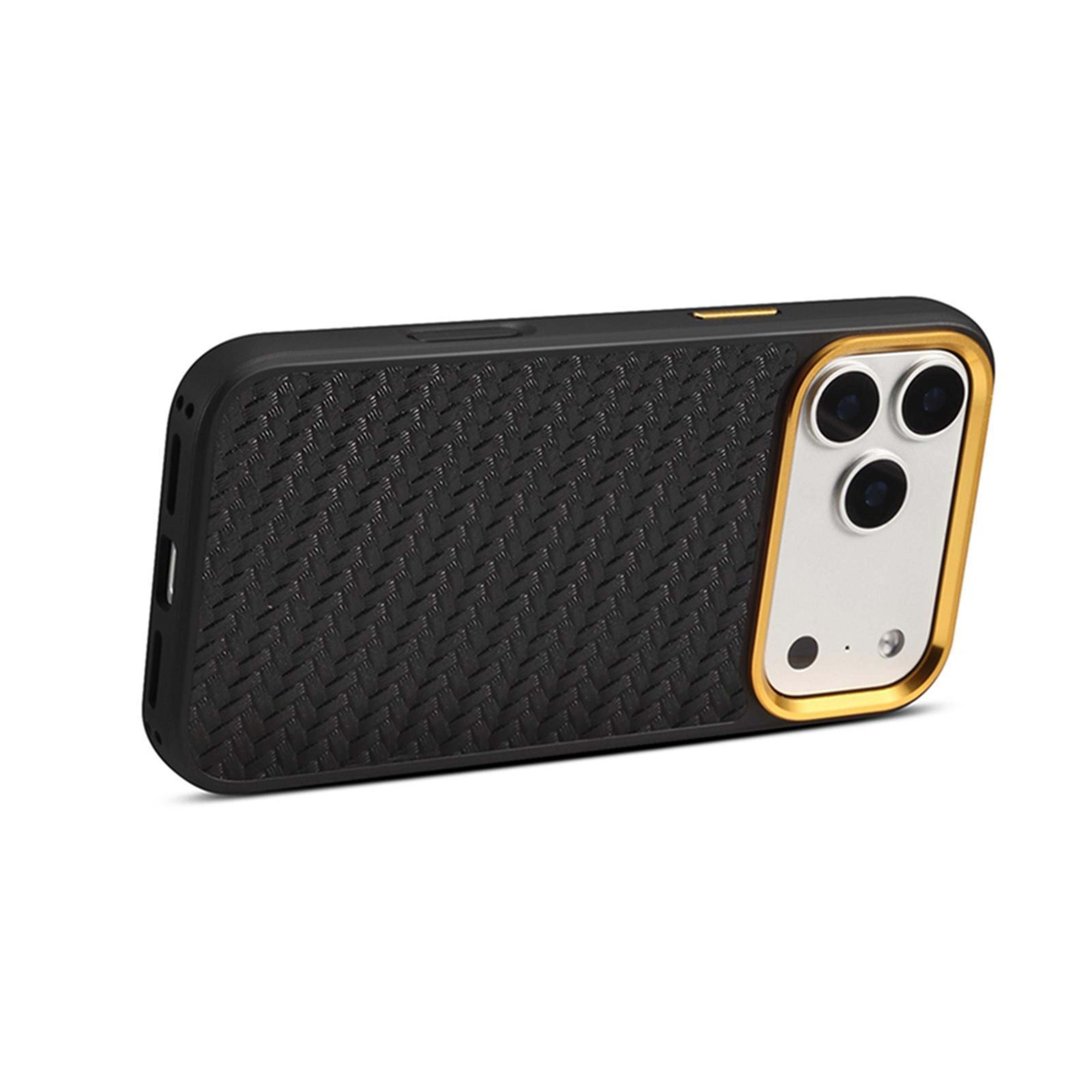 Denior Leather Woven Texture IPhone 15 Pro  Pro Max Case With MagSafe Compatible Magnetic Charging 1