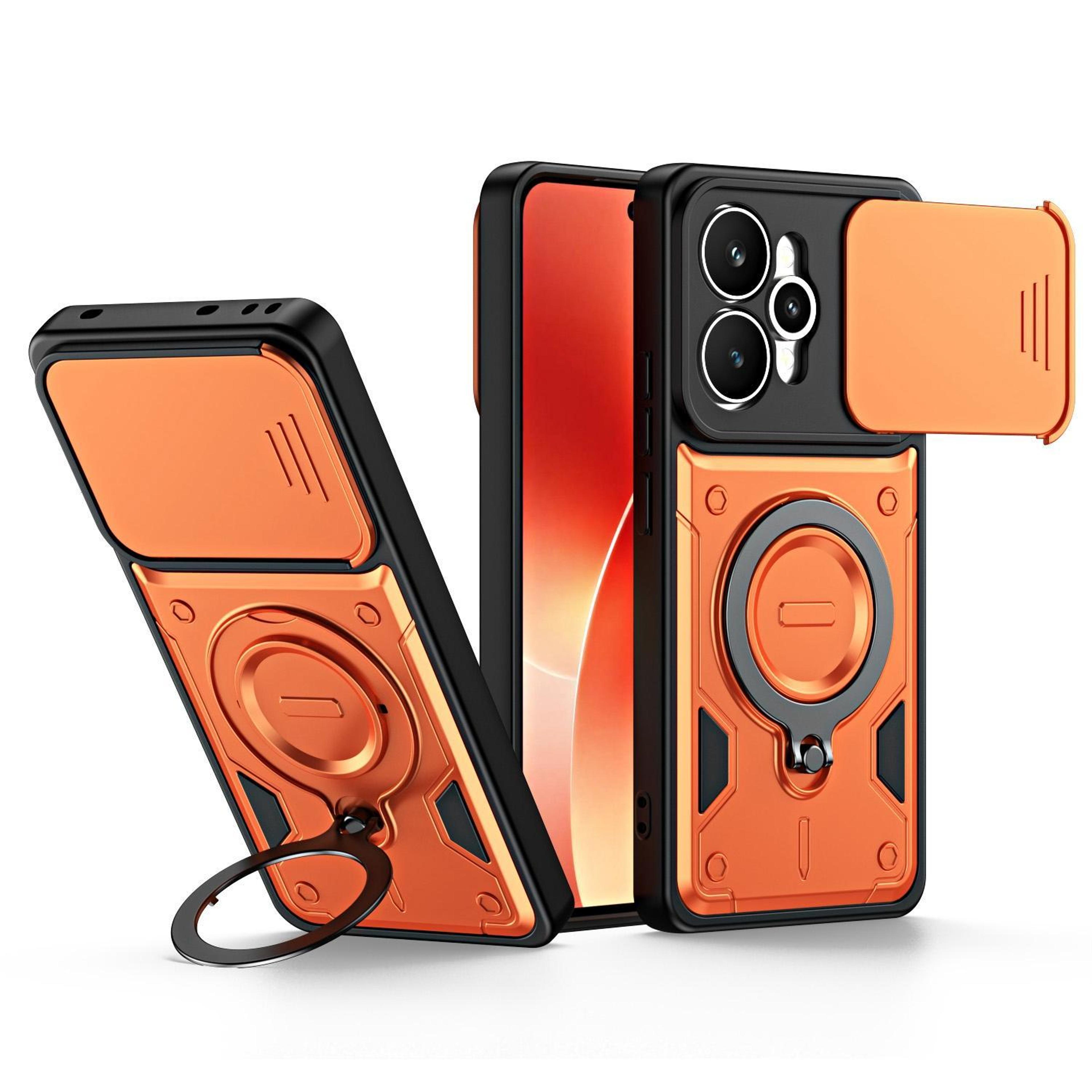 Realme 15 15 Pro 5G Ring Holder Phone Case With Camera Lens Slide Cover Shockproof Protection 0