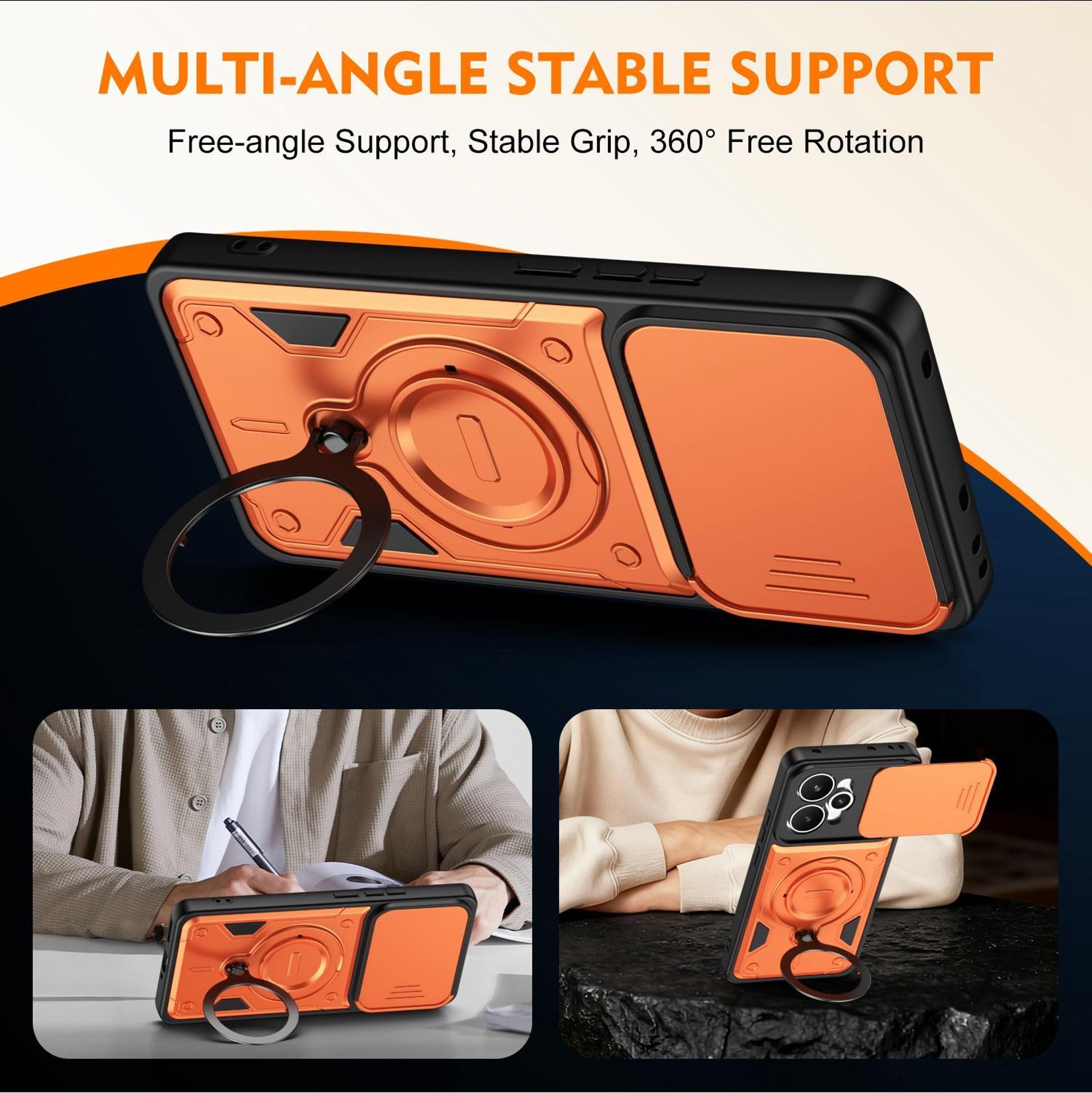 Realme 15 15 Pro 5G Ring Holder Phone Case With Camera Lens Slide Cover Shockproof Protection 3