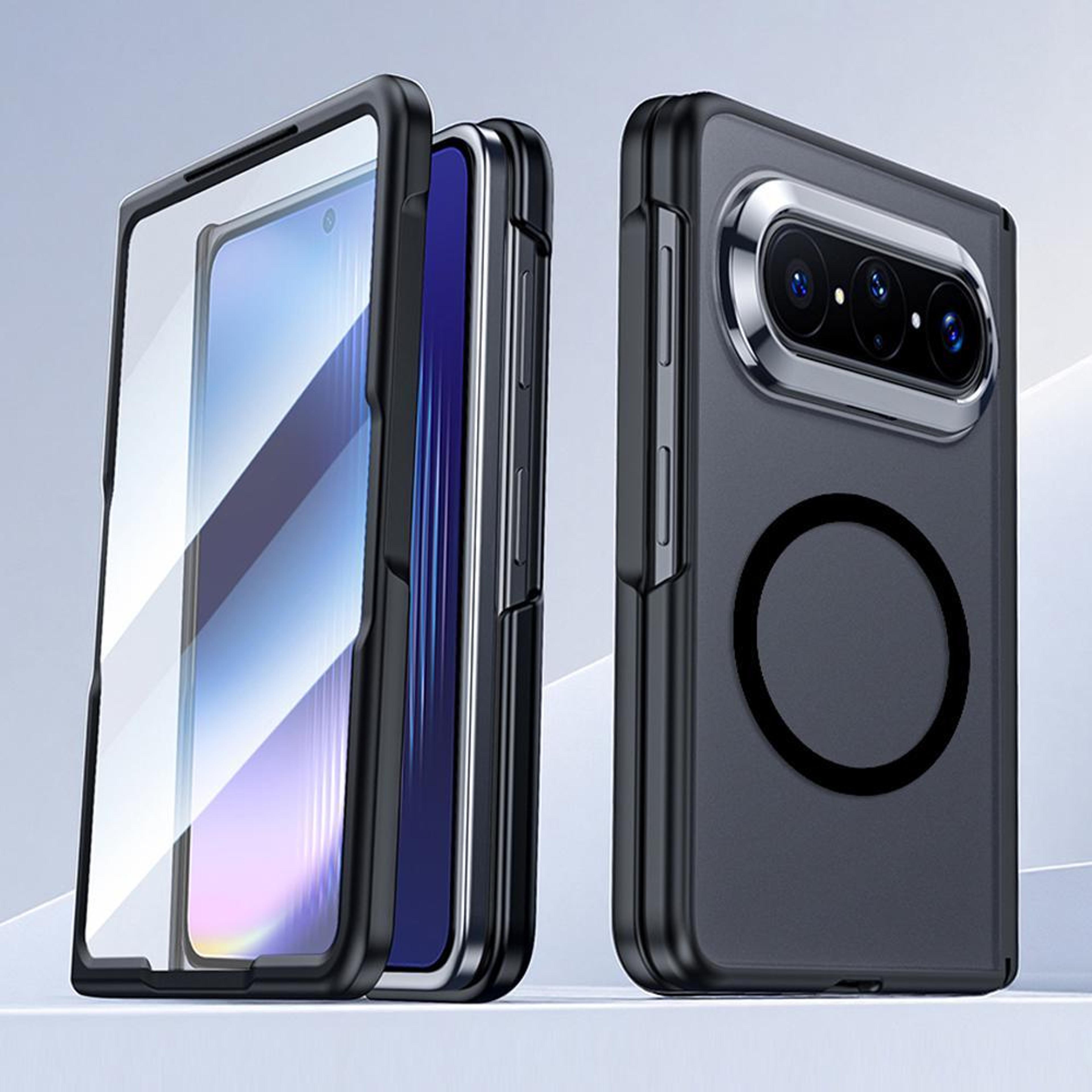 huawei pura x max magnetic phone case with integrated screen protector slim  protective cover