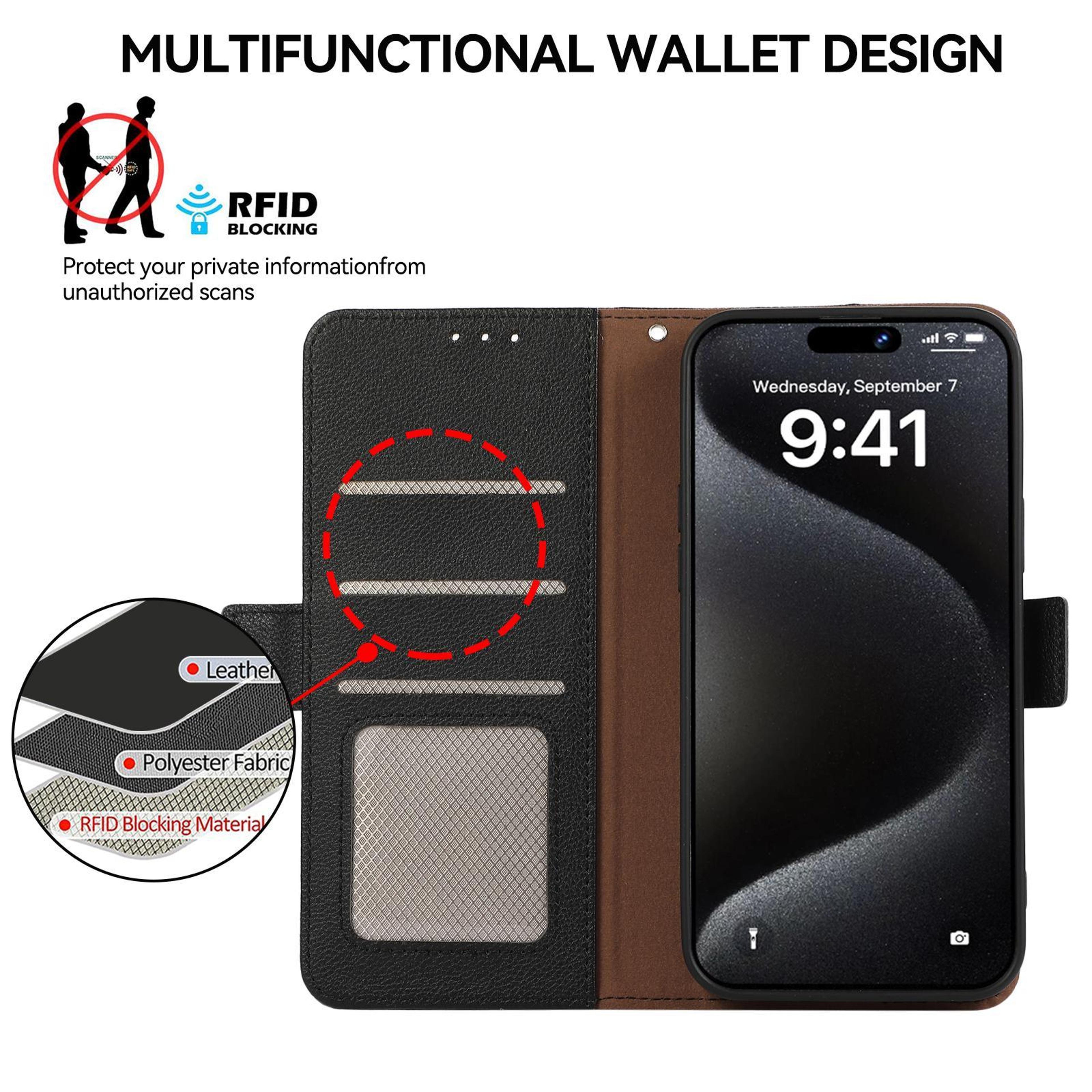 ABEEL OnePlus Nord CE6 Lite 5G Case RFID Wallet Magnetic Leather Flip Cover With Stand 6