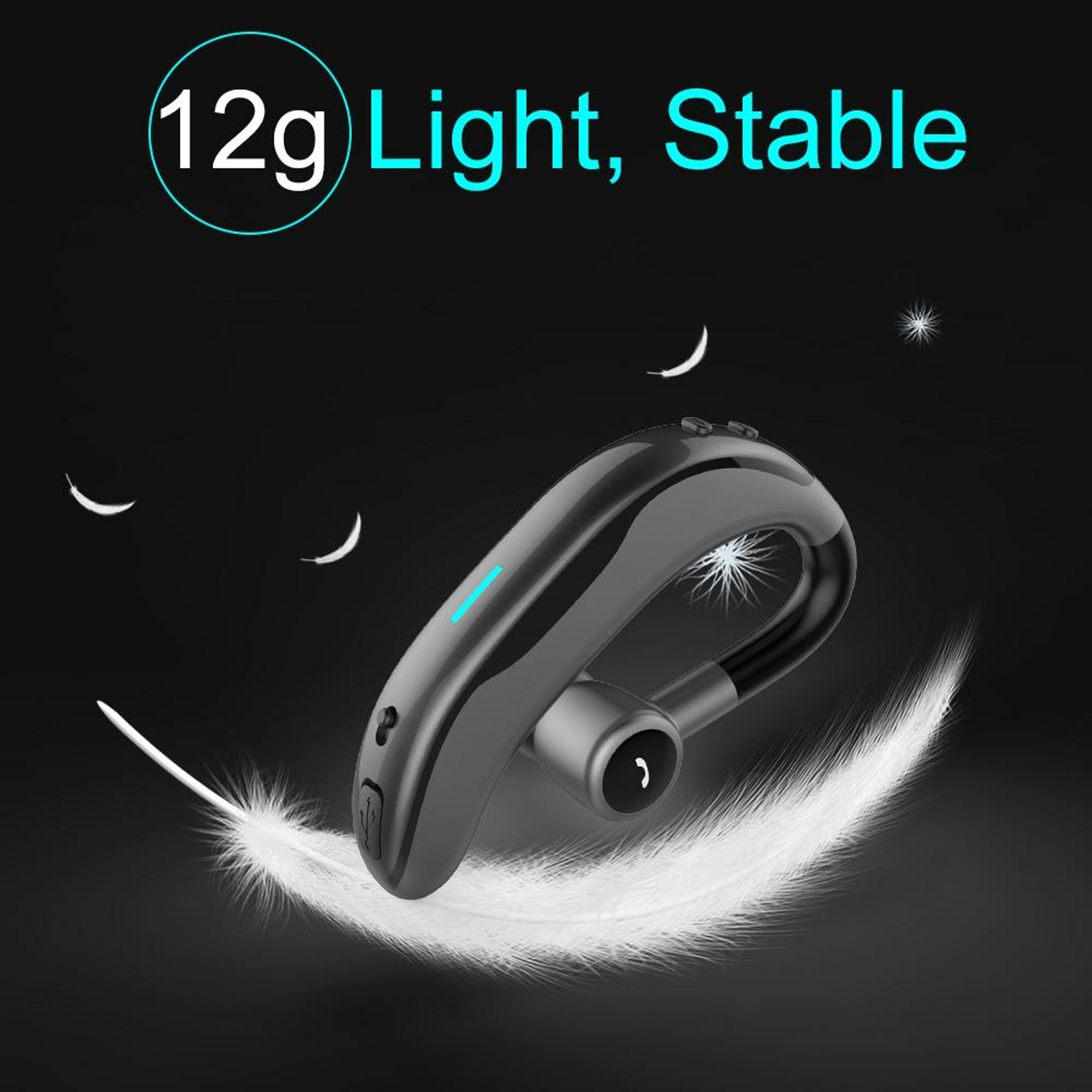 Car Bluetooth Headset Wireless Earhook Hands Free Bluetooth Earpiece With Microphone 2