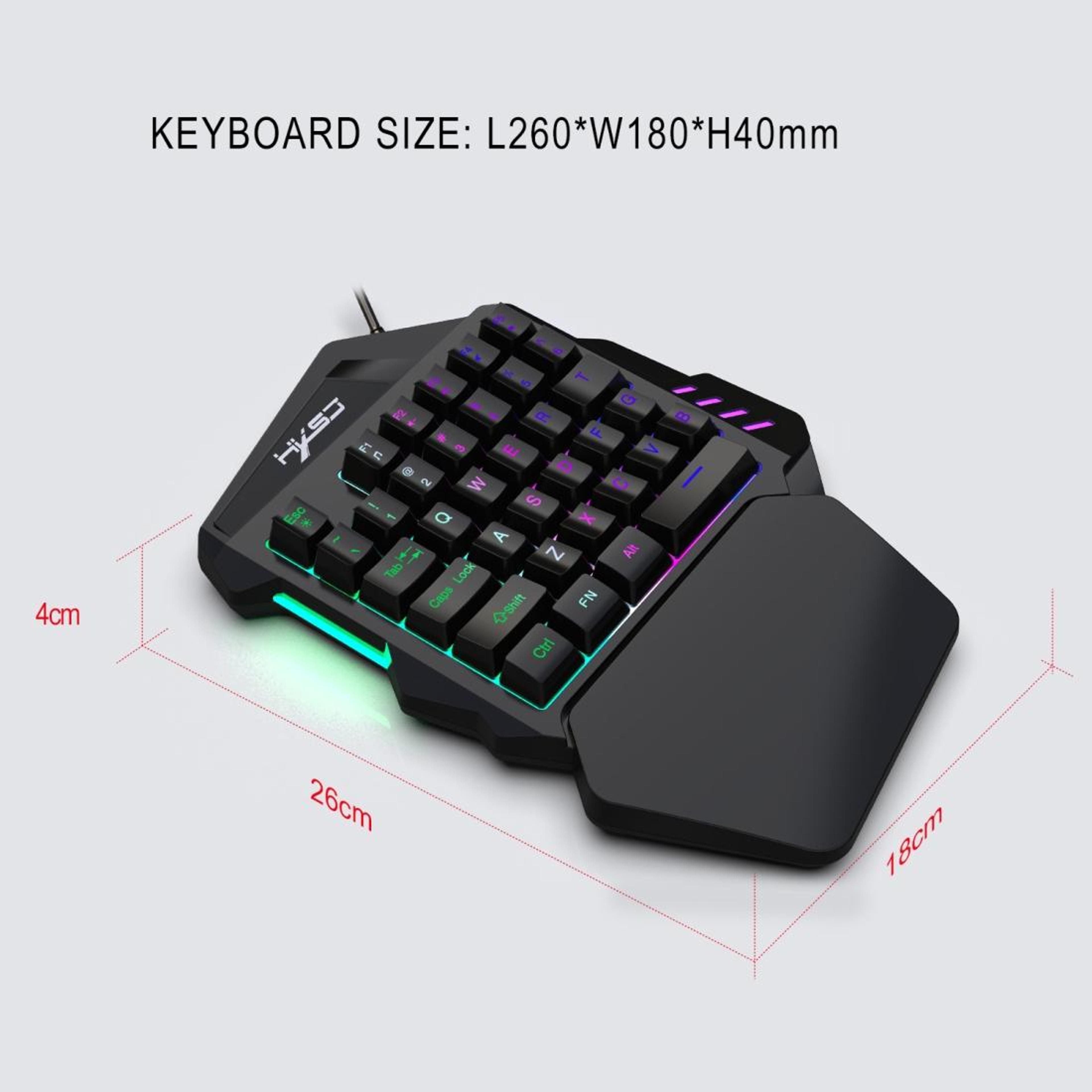 HXSJ V100 OneHanded Gaming Keyboard Mechanical Blue Switch RGB Gaming Keypad 4