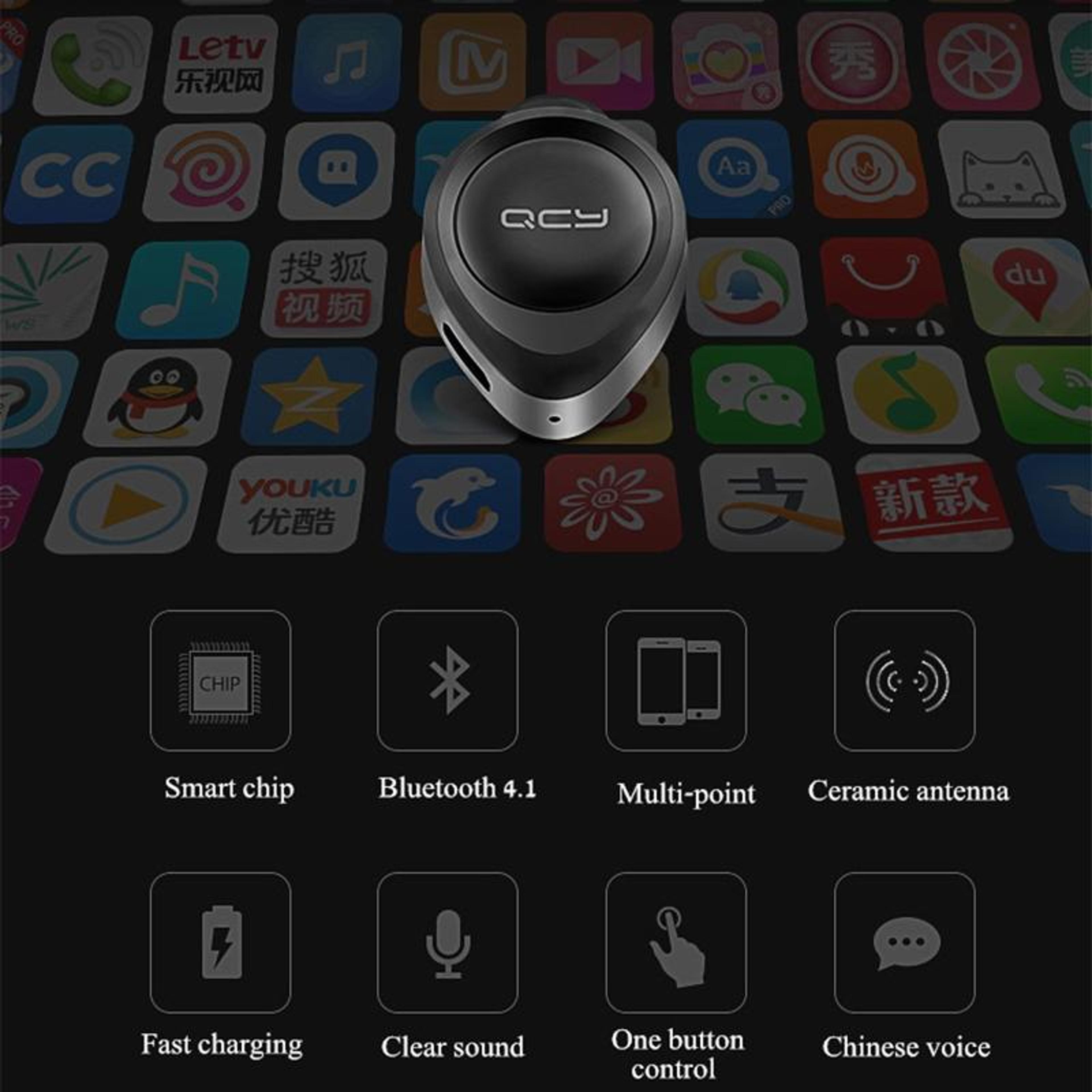 QCY J11 Bluetooth Earphone Wireless Handsfree Headset With Mic For Driving And Calls 4