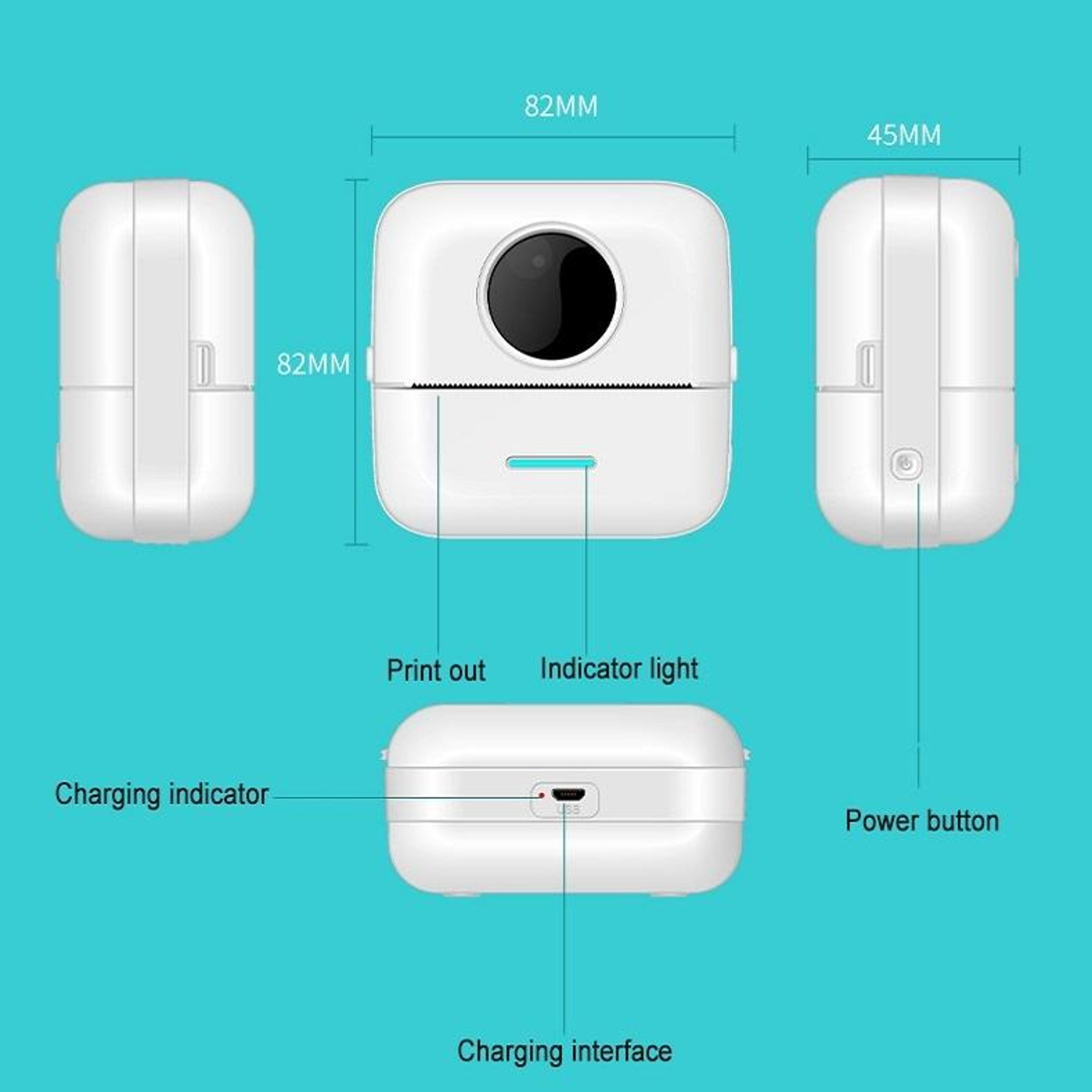Mini Bluetooth Thermal Printer Portable Student Pocket Printer For Notes Photos Labels 3