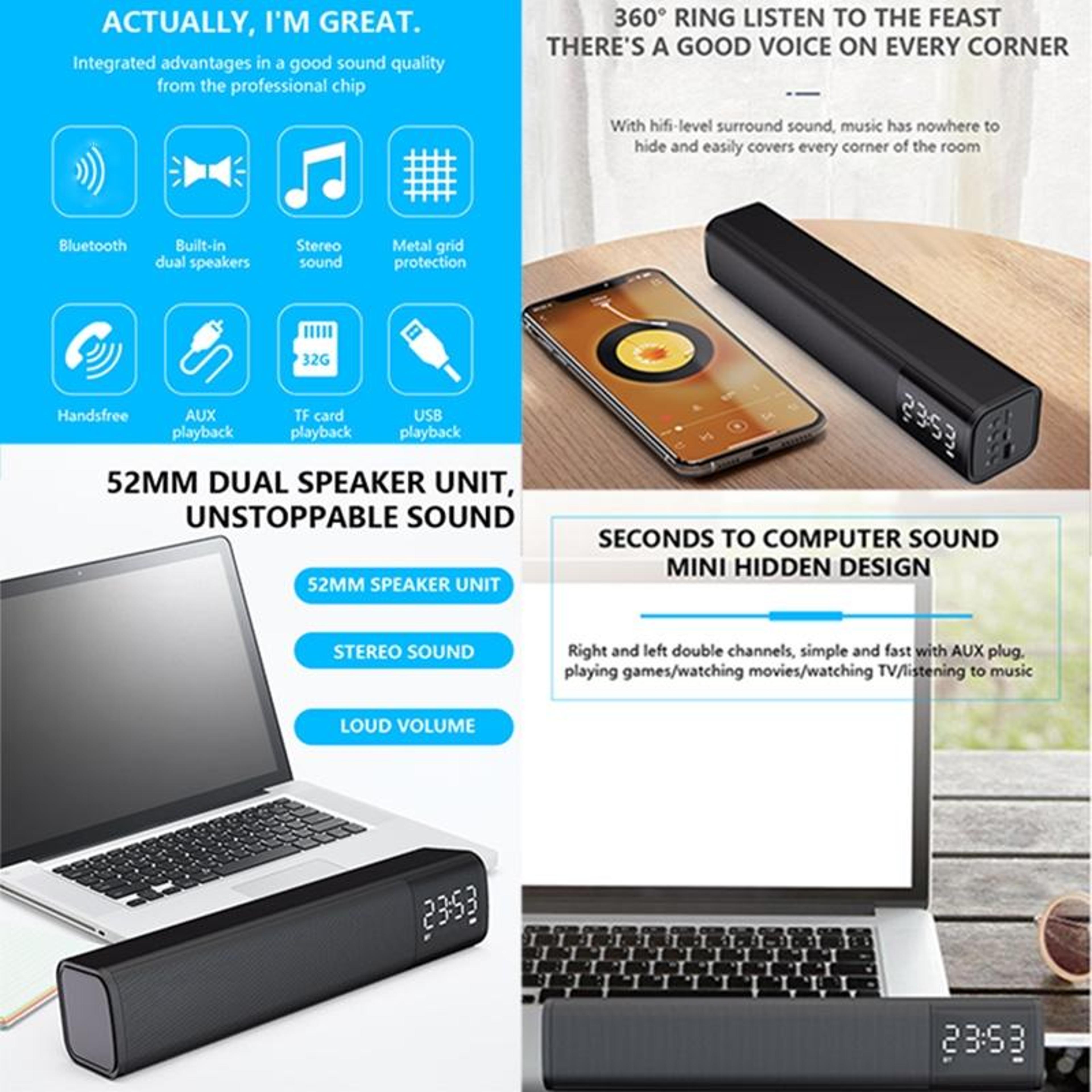 M2 Bluetooth Speaker Portable Wireless Speaker With Stereo Bass TWS And 8 Hour Playtime 8