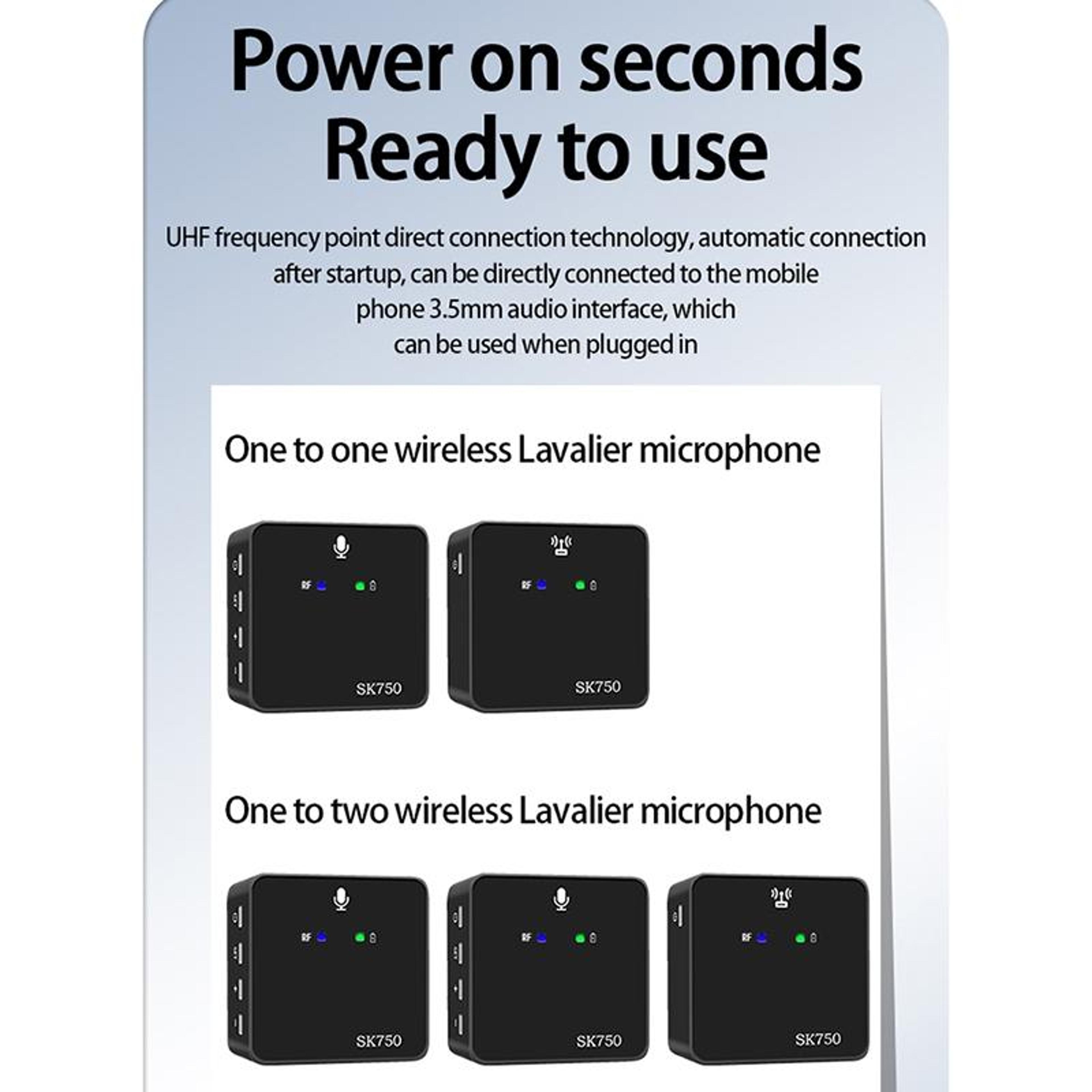 SK750 Wireless Lavalier Microphone Type C Mini Clip On Mic For Phone Camera And Content Creation 1