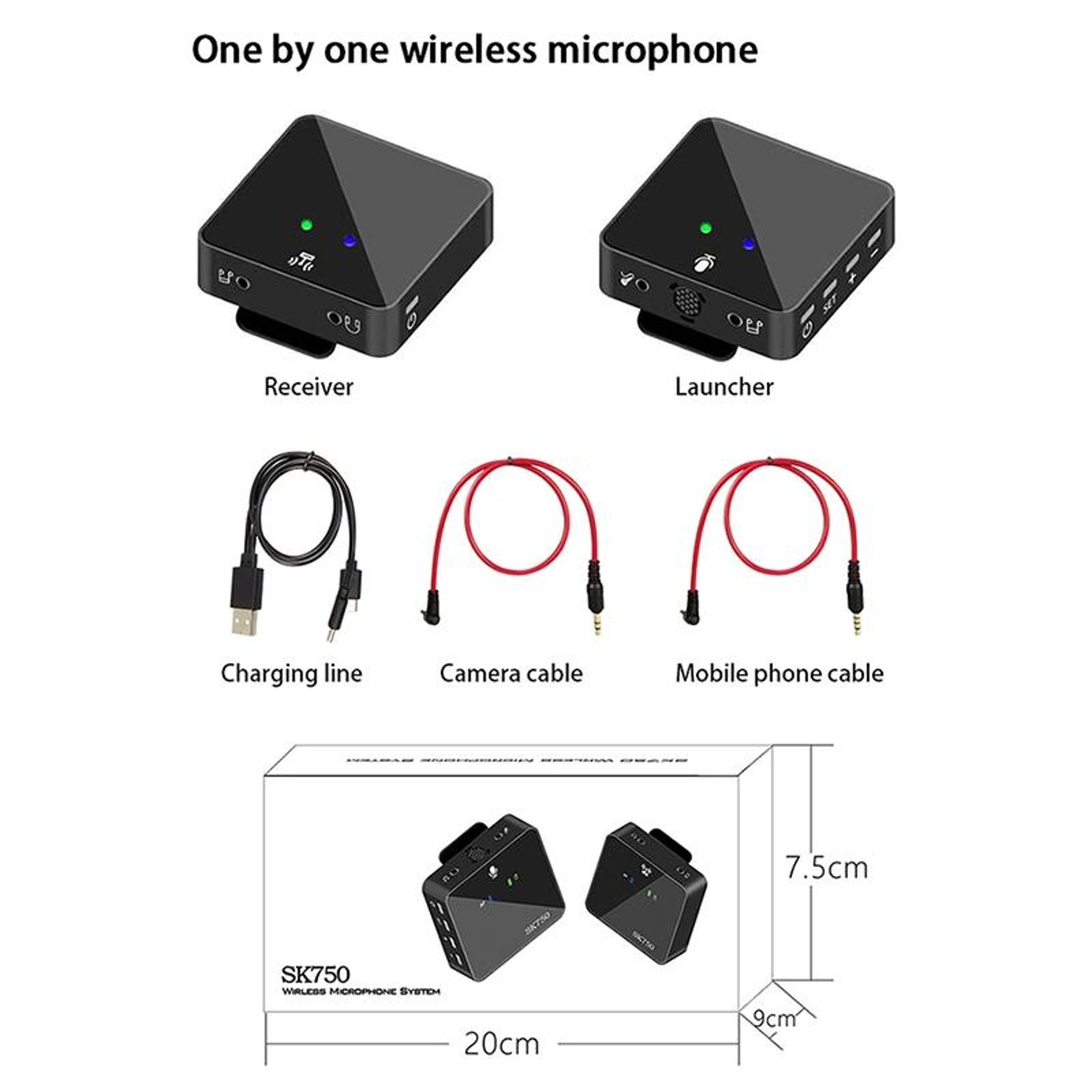 SK750 Wireless Lavalier Microphone Type C Mini Clip On Mic For Phone Camera And Content Creation 7