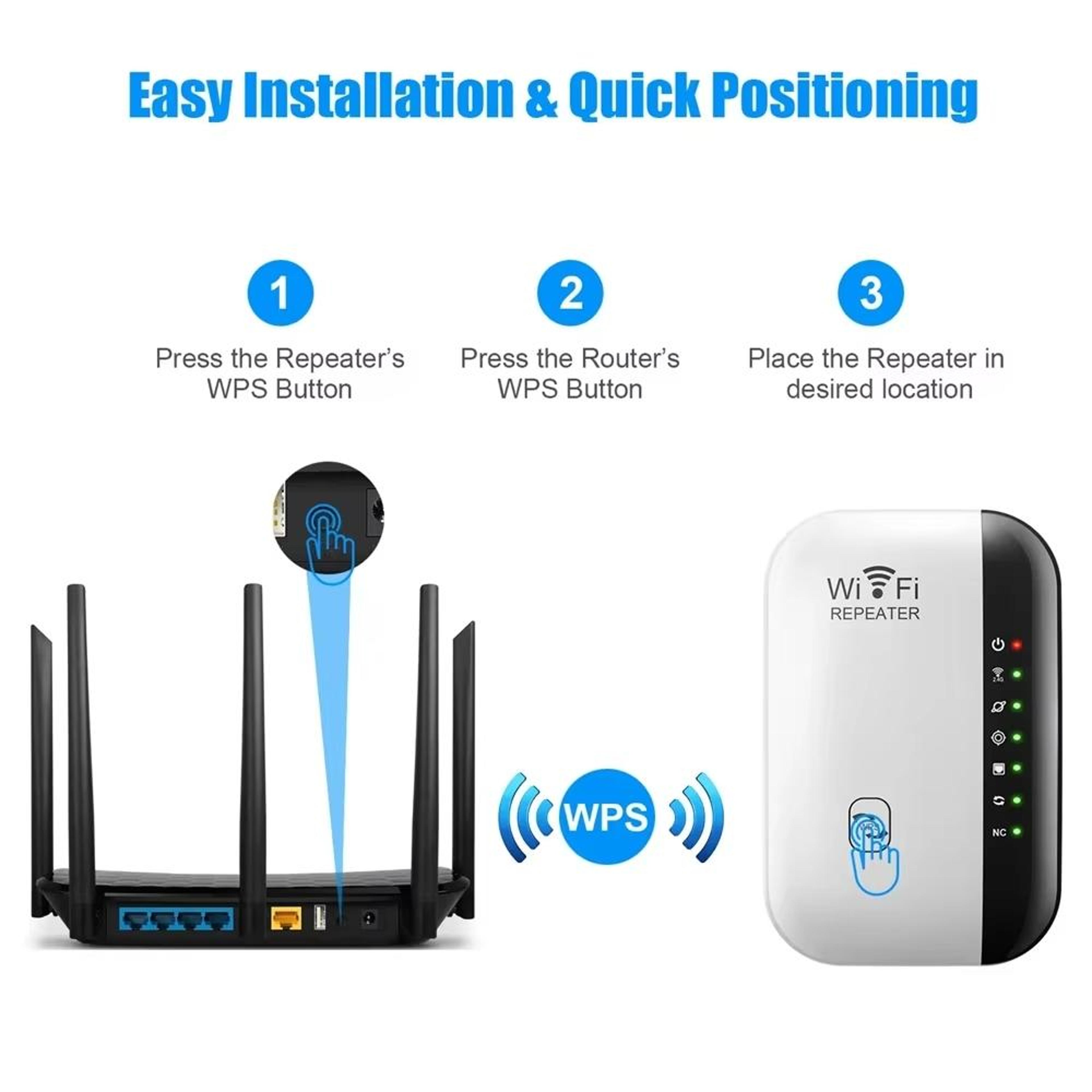 300Mbps WiFi Range Extender Wireless Repeater WiFi Signal Booster With WPS US Plug 4