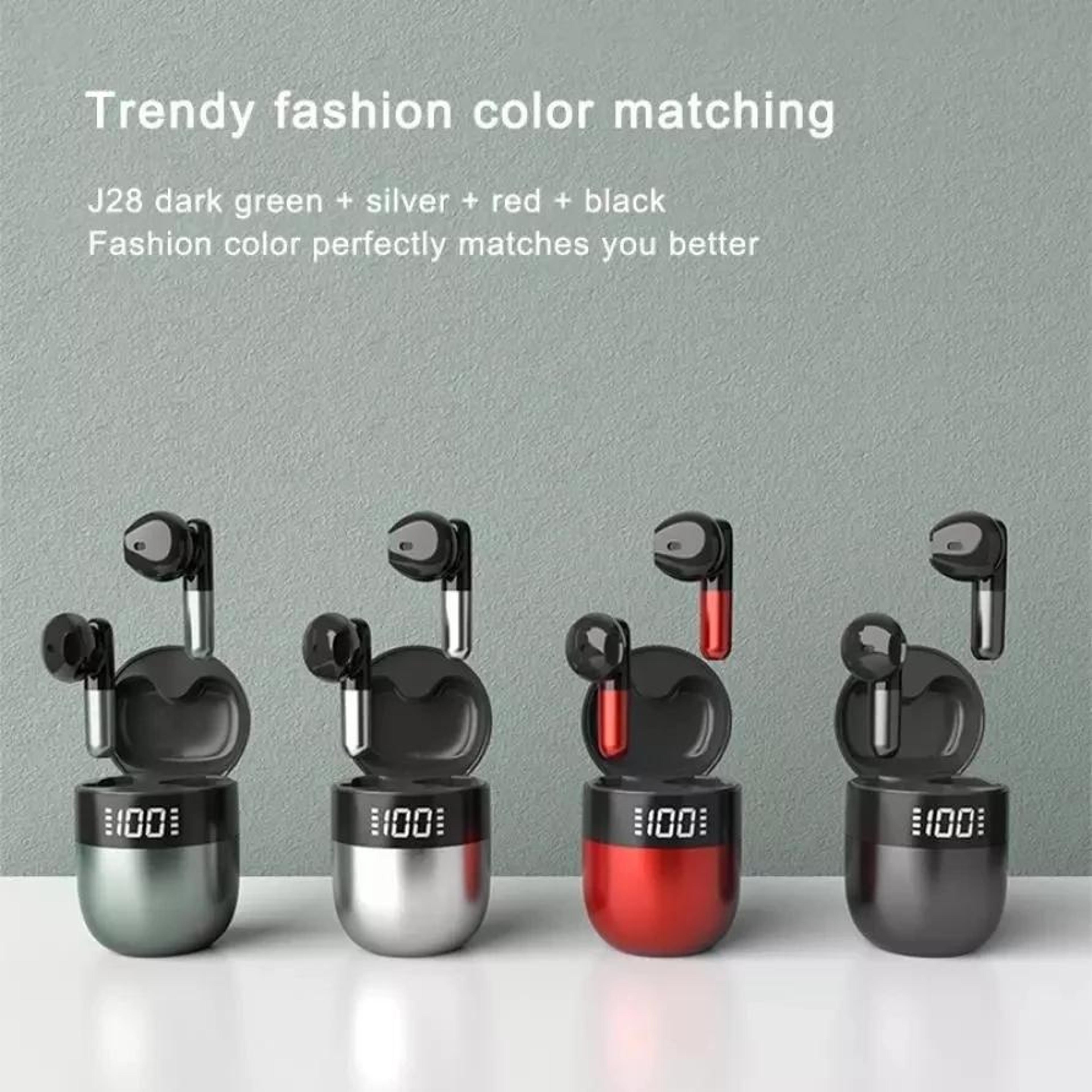 J28 Bluetooth Earbuds TWS Wireless Earbuds With LED Display HiFi Stereo Sports Earphones 2