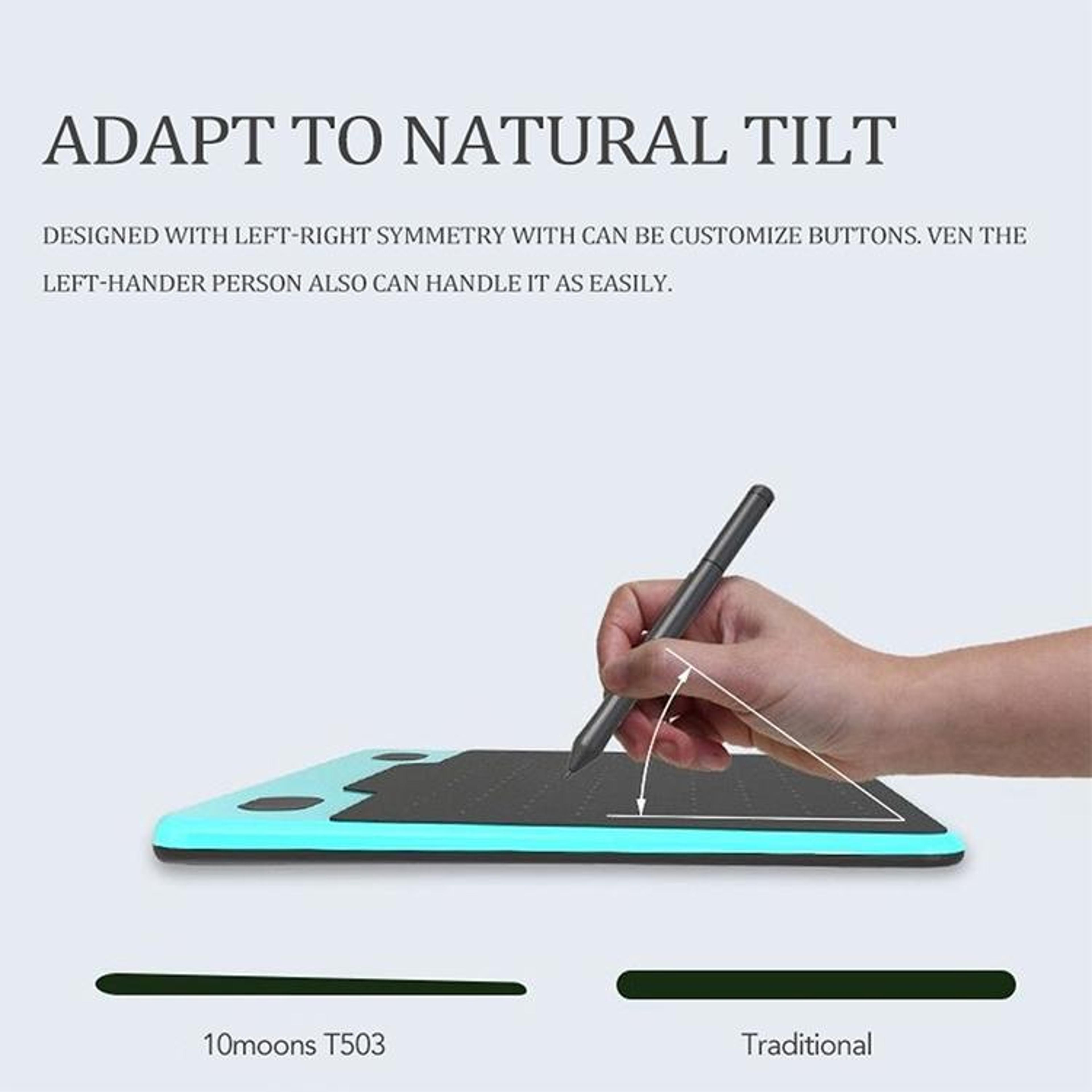 10Moons T503 Drawing Tablet With Battery Stylus 8192 Pressure Graphic Tablet For PC Android Mac 10