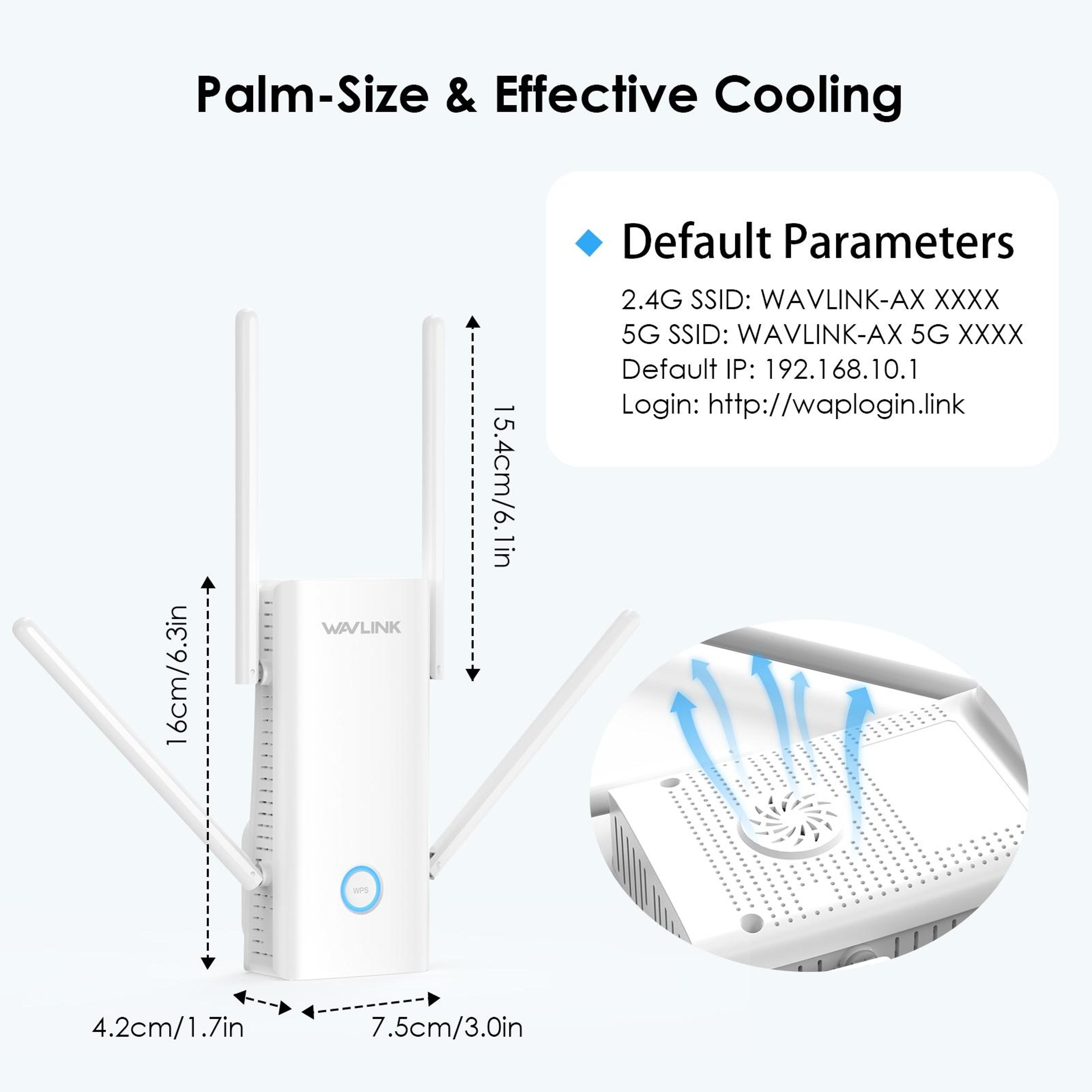 Wavlink AX3000 WiFi 6 Extender Dual Band Mesh WiFi Extender With Gigabit Port 7