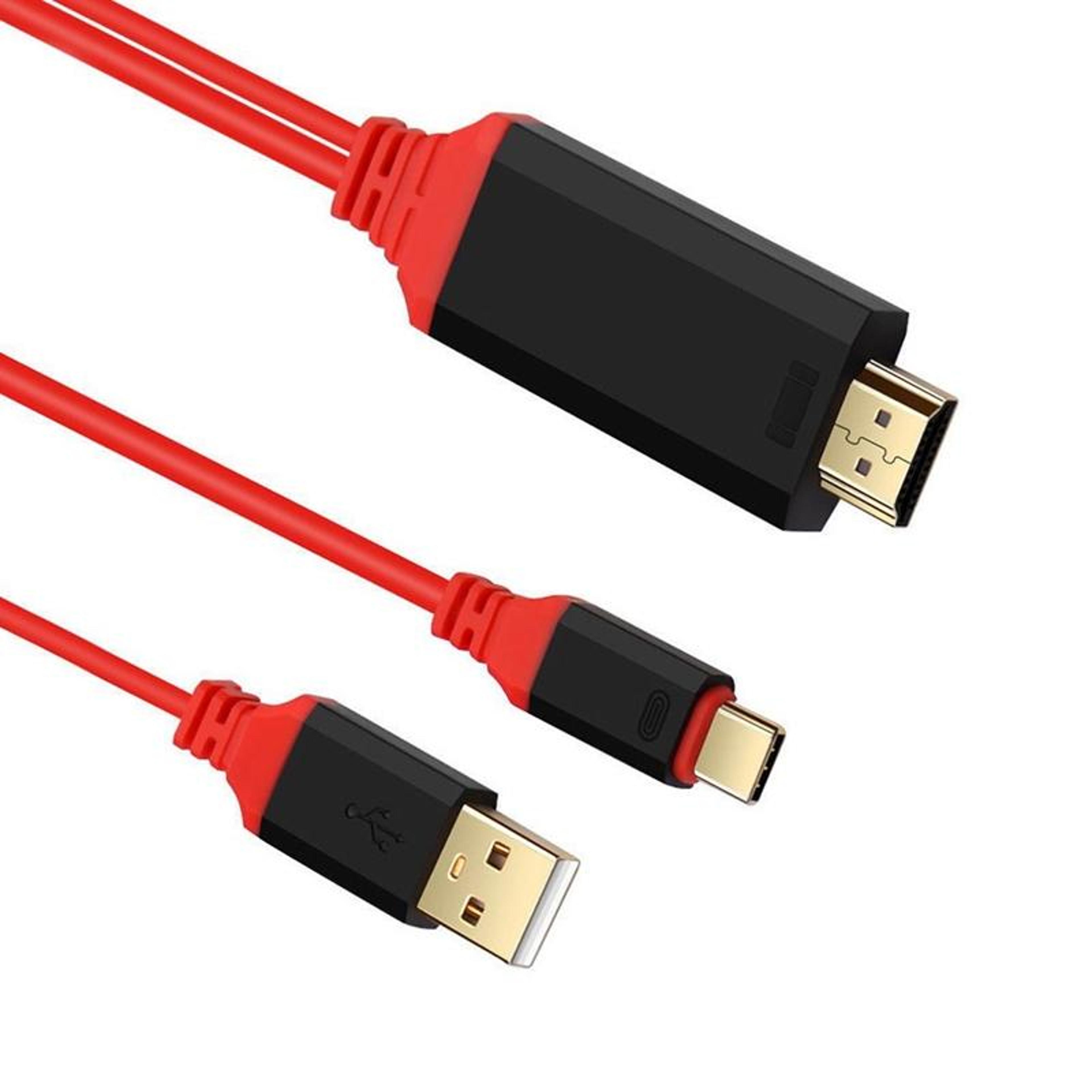 USB C To HDMI Cable 4K HDMI Adapter Cable With USB Charging 2M Type C Display Cable 1