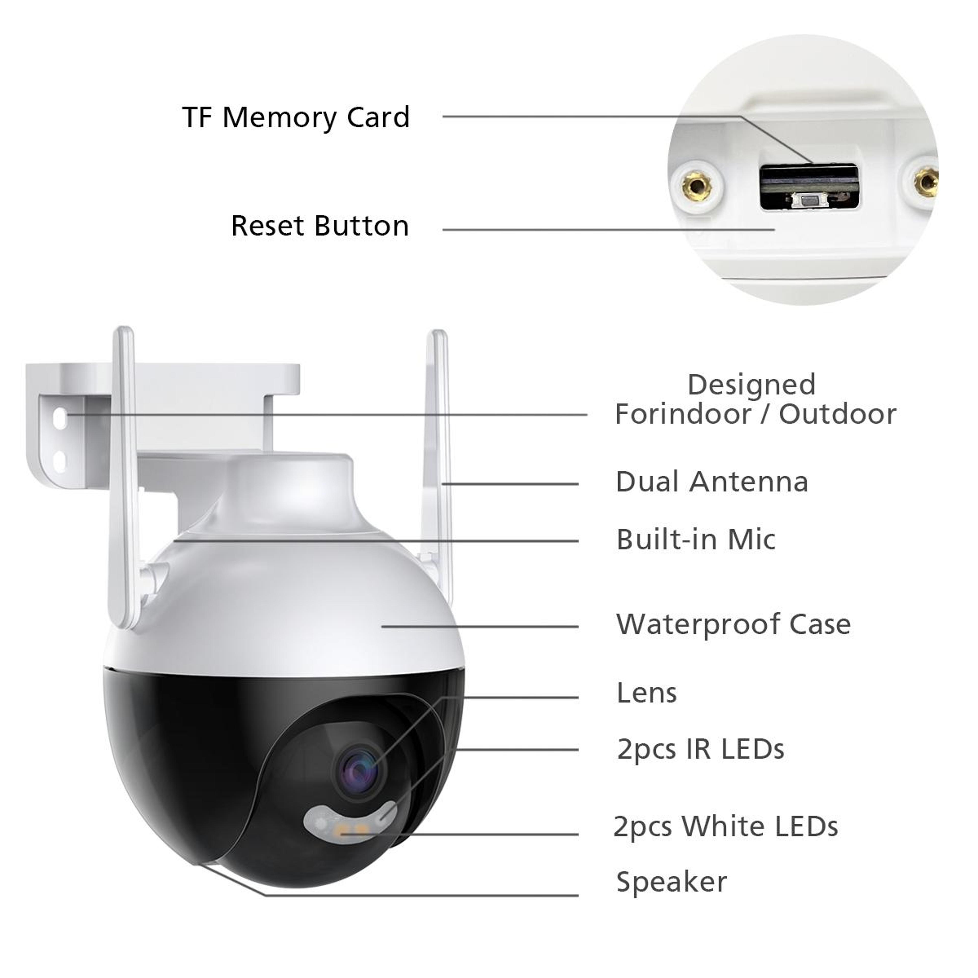 A18 8MP Surveillance Camera Wireless WiFi Security Camera With AI Motion Detection Two Way Audio 5