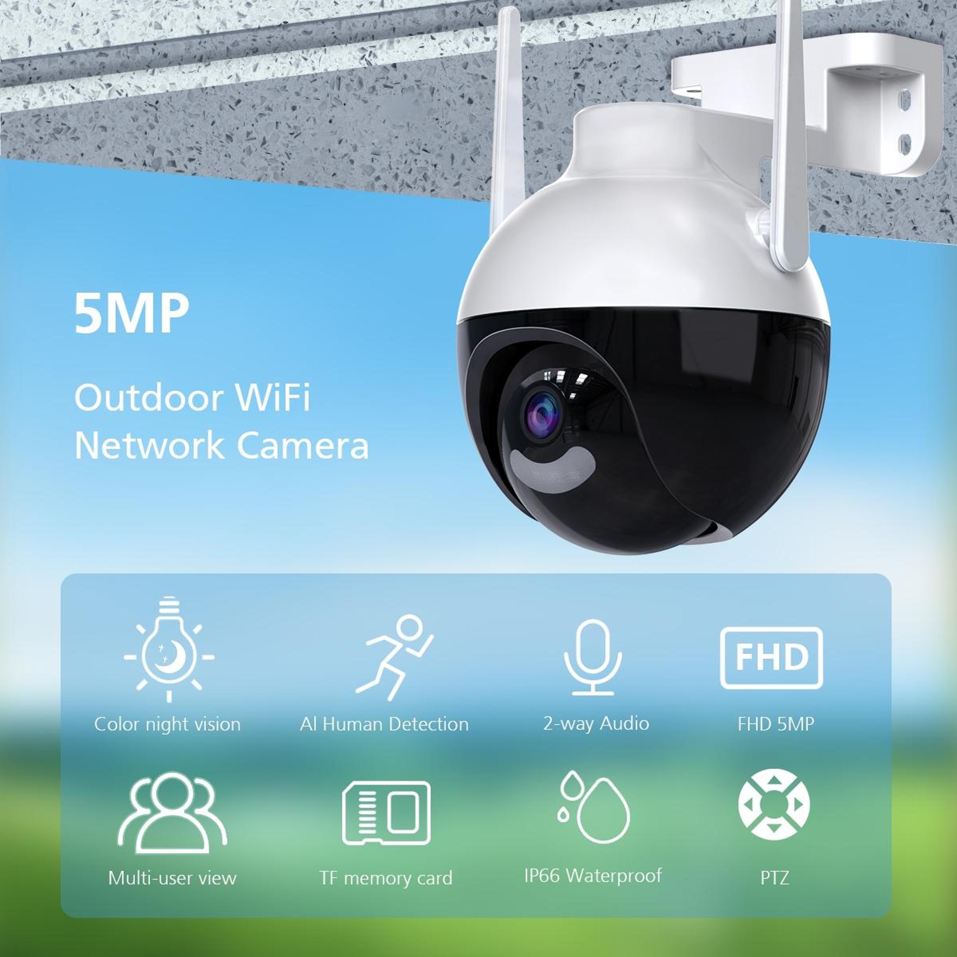 A18 8MP Surveillance Camera Wireless WiFi Security Camera With AI Motion Detection Two Way Audio 12