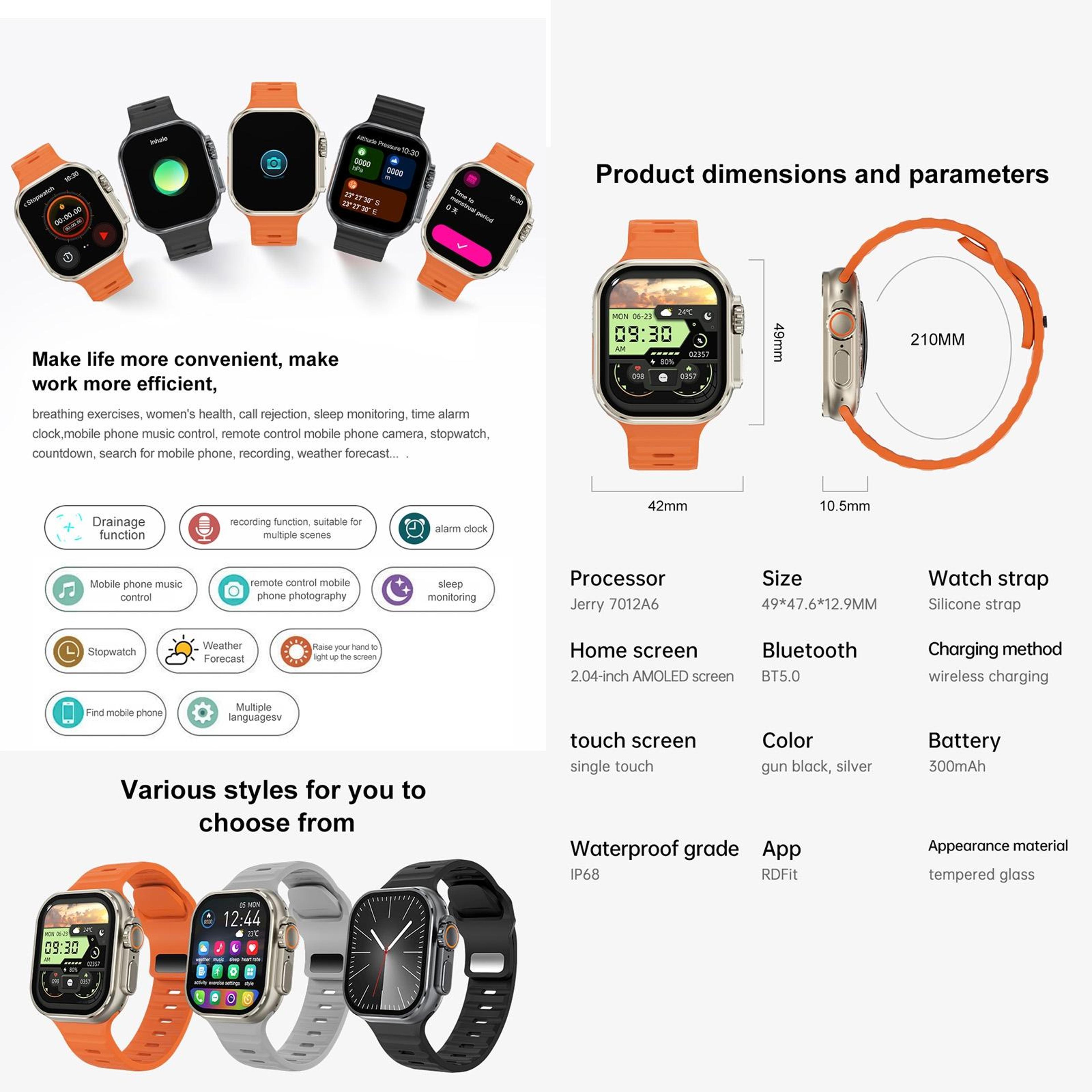 IW9 Ultra AMOLED Bluetooth Calling Smartwatch With Health Monitoring And NFC 10