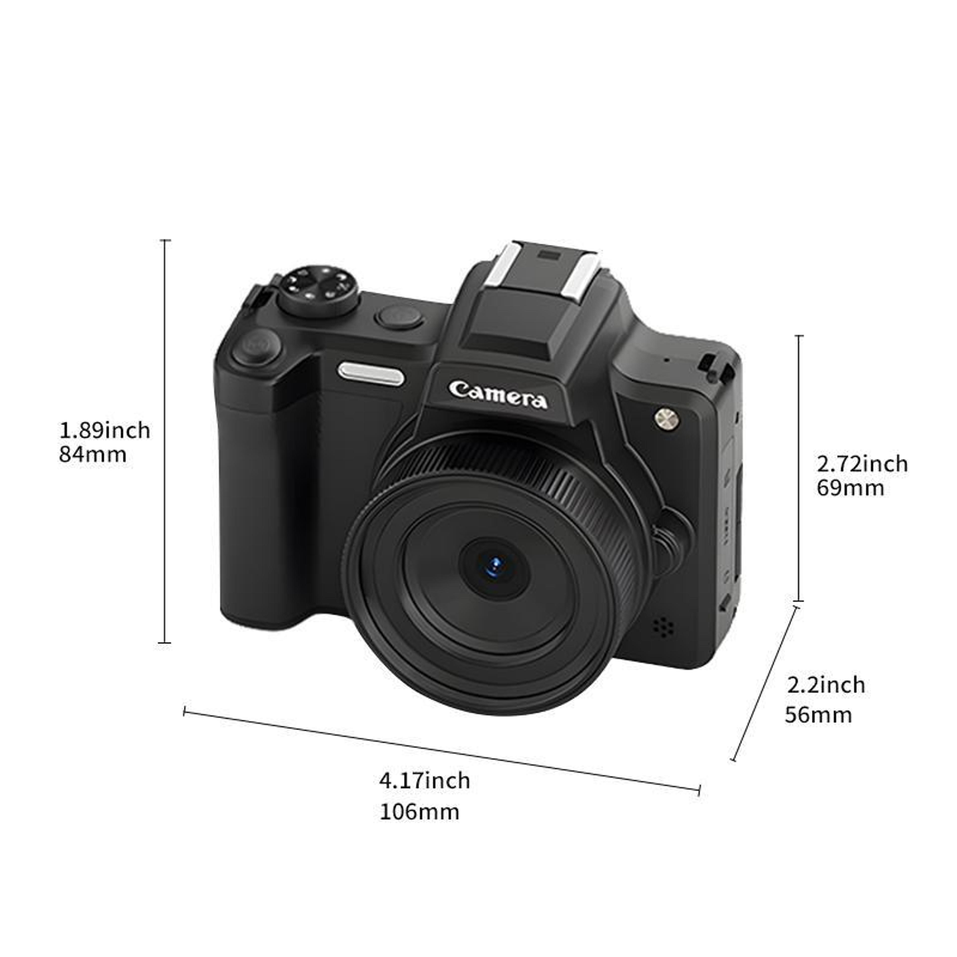 Retro 4K Digital Camera With Viewfinder 68MP Vlogging Camera And External Microphone 3