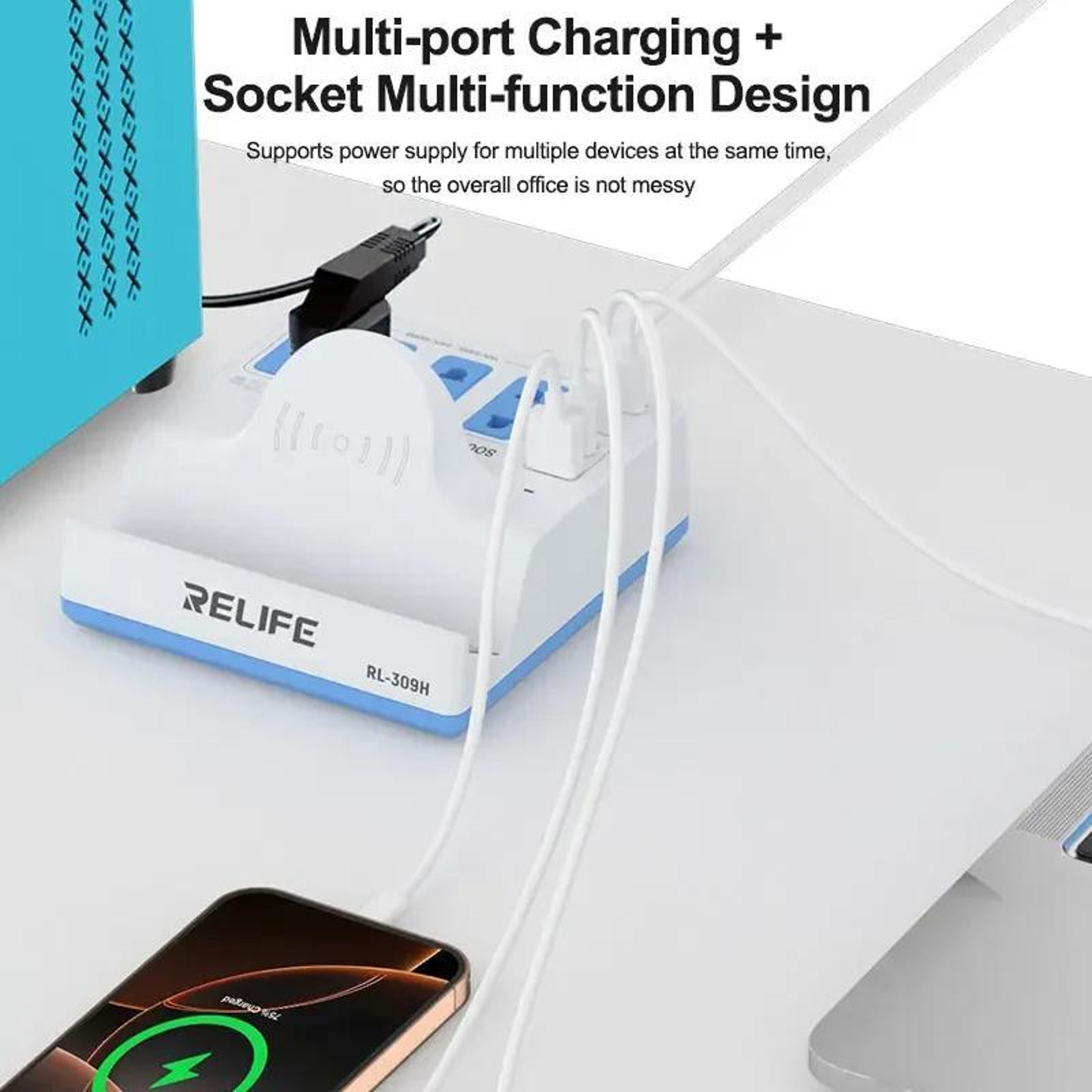 RELIFE RL309H 72W Charger Wireless Charging Station Multi Port Fast Charging Socket 5