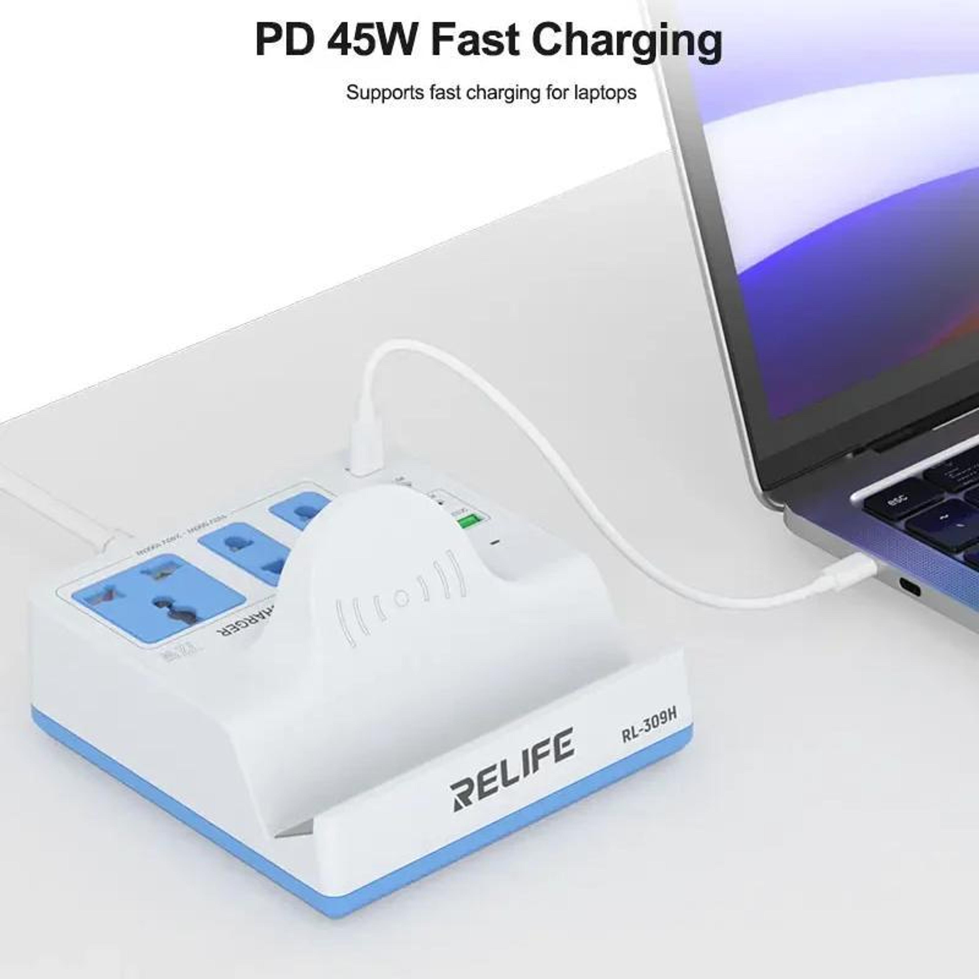 RELIFE RL309H 72W Charger Wireless Charging Station Multi Port Fast Charging Socket 6
