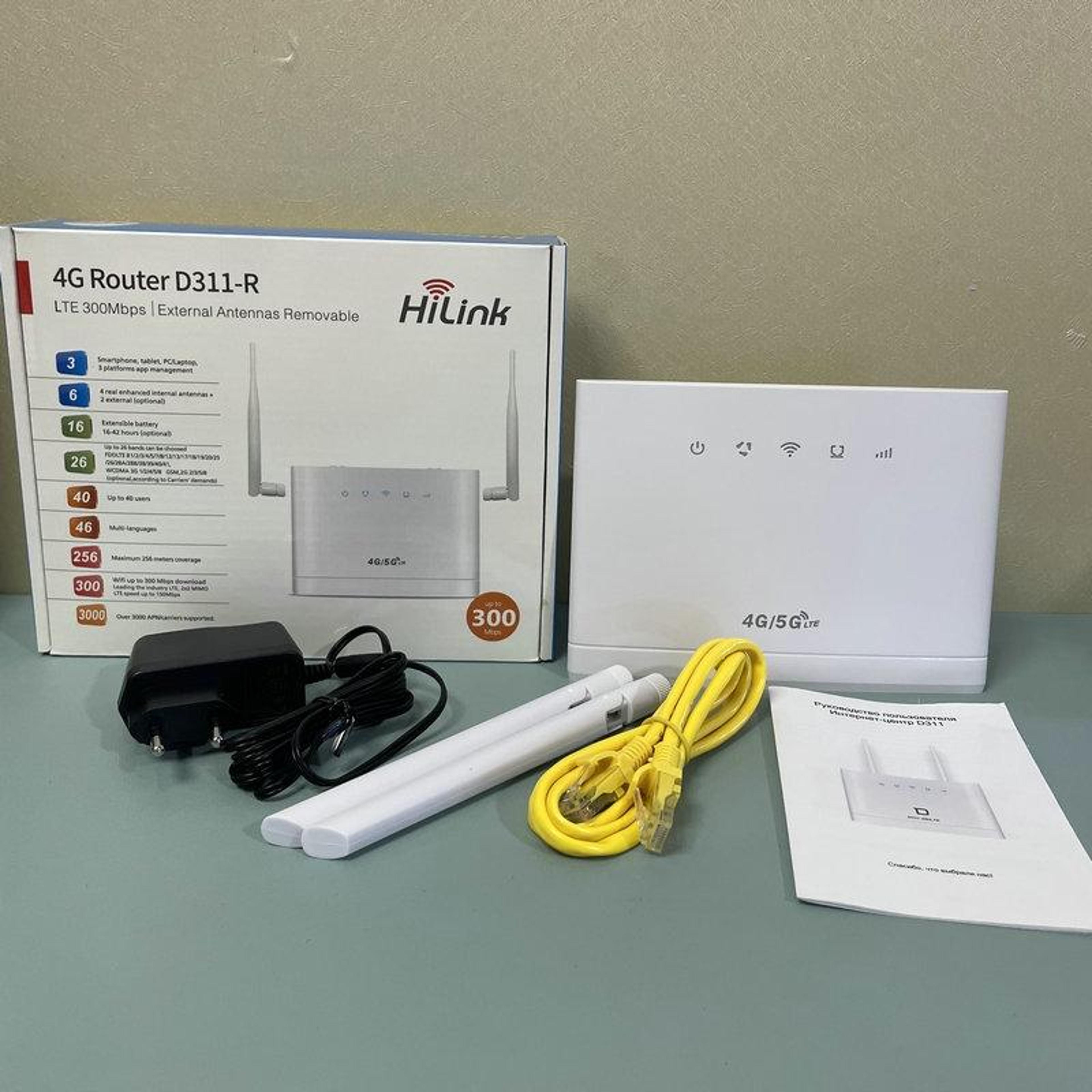 D311R 4G LTE Router With SIM Card Slot 300Mbps Wireless WiFi Router For Home Office And Travel 6
