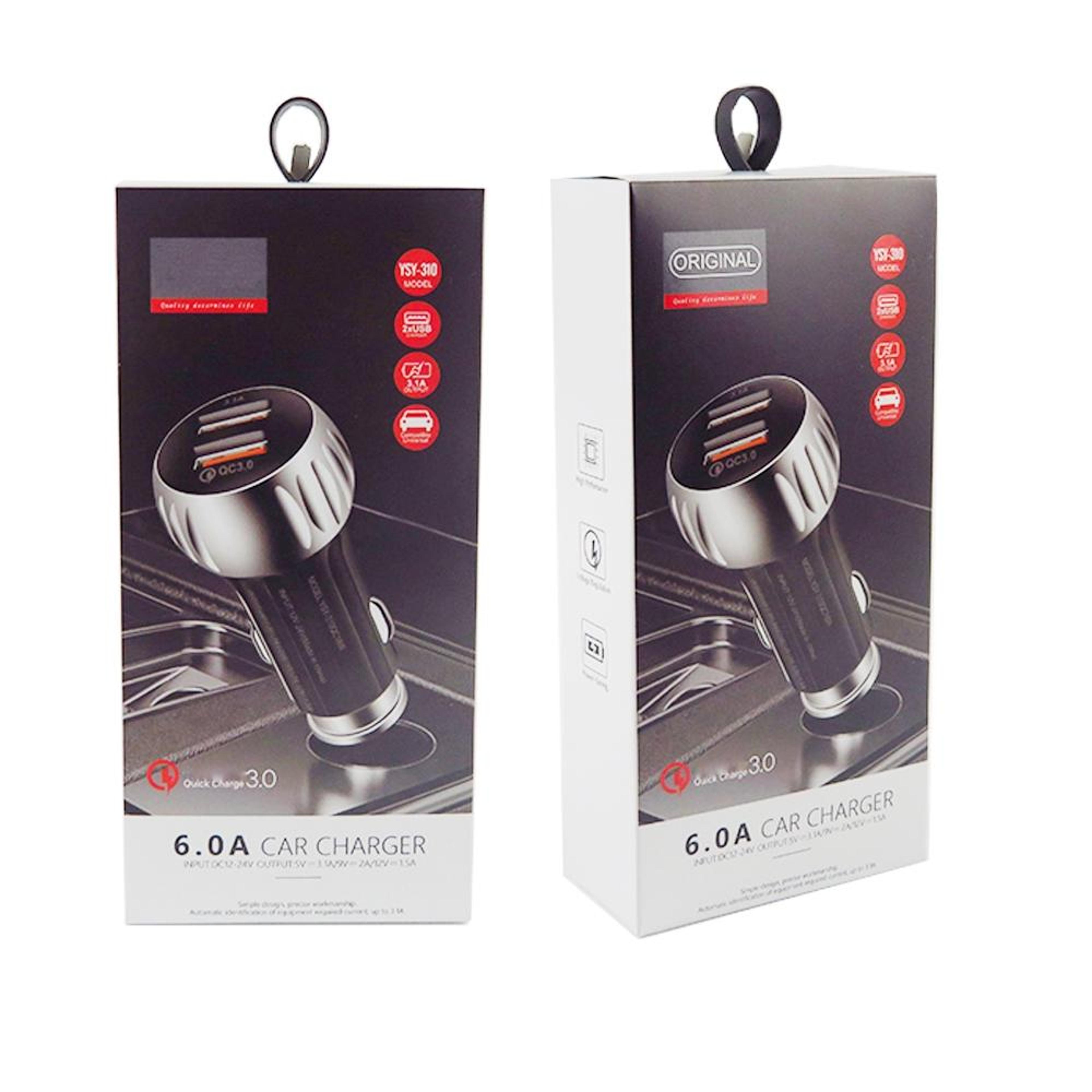 YSY QC30 Dual USB Car Charger With 1M Micro USB Fast Charging Cable 20W Fast Car Adapter 9
