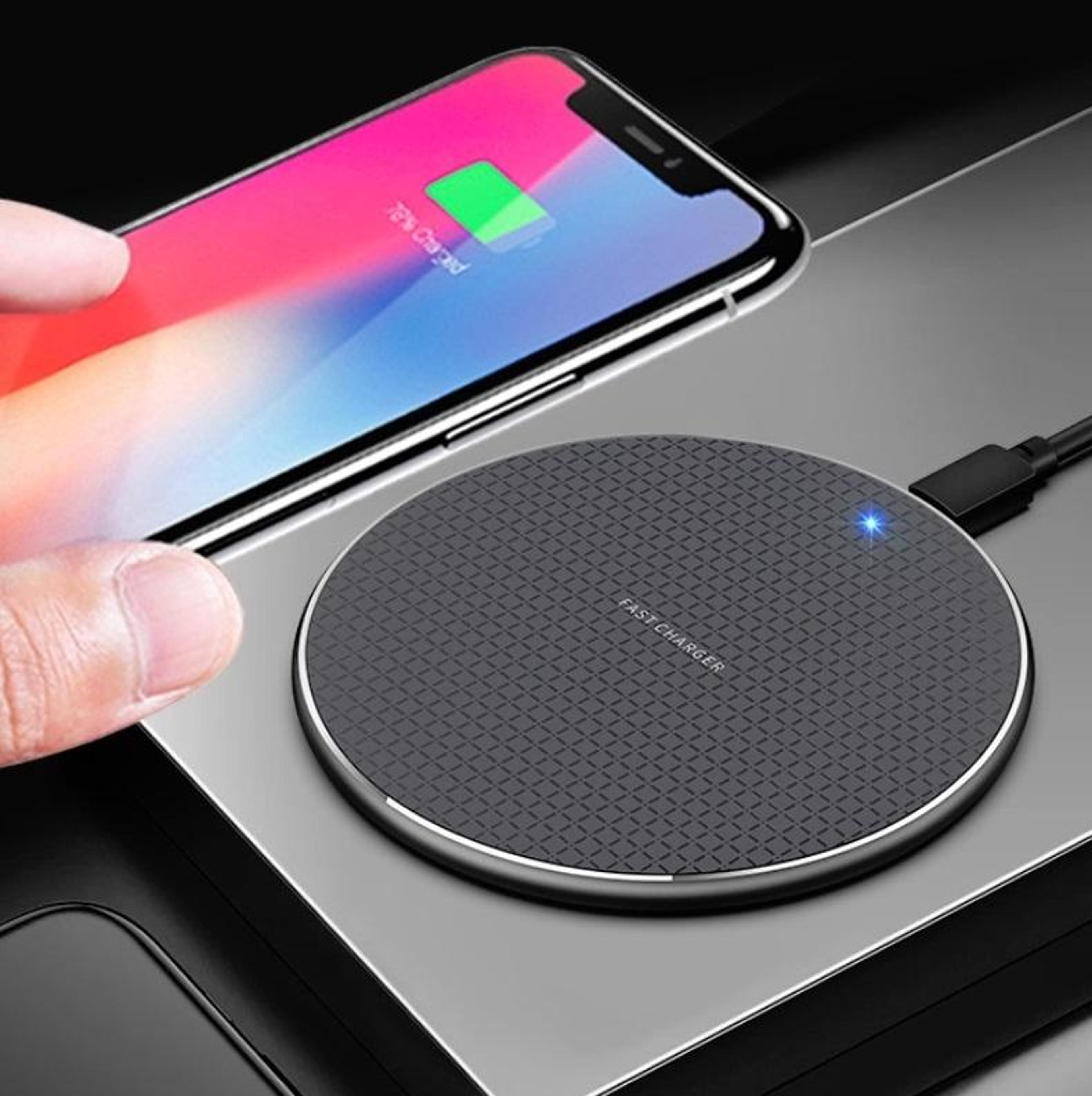 k8 10w fast wireless charger pad – slim aluminum alloy qi charging pad for iphone & android