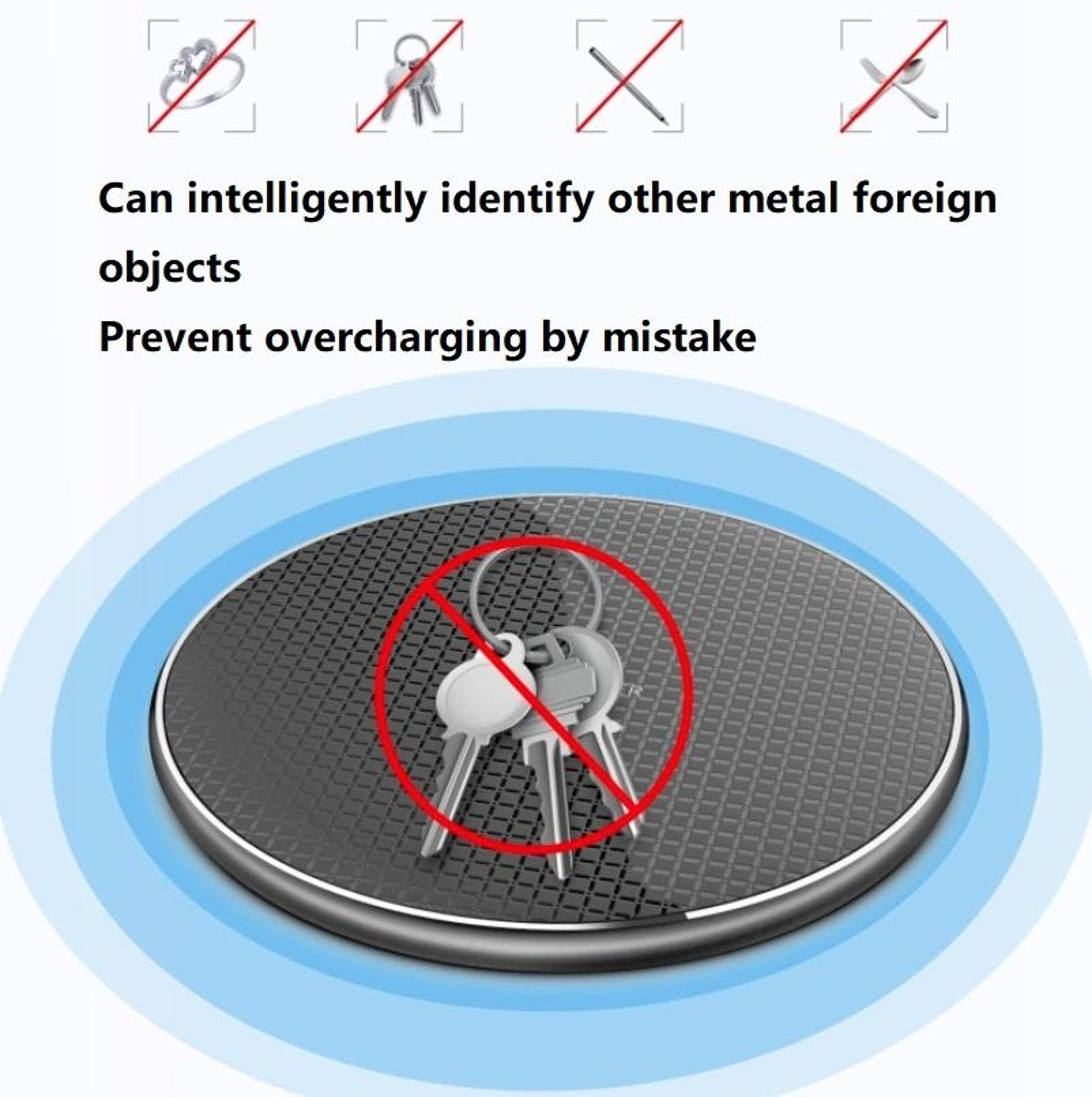 K8 10W Fast Wireless Charger Pad  Slim Aluminum Alloy Qi Charging Pad For IPhone  Android 4