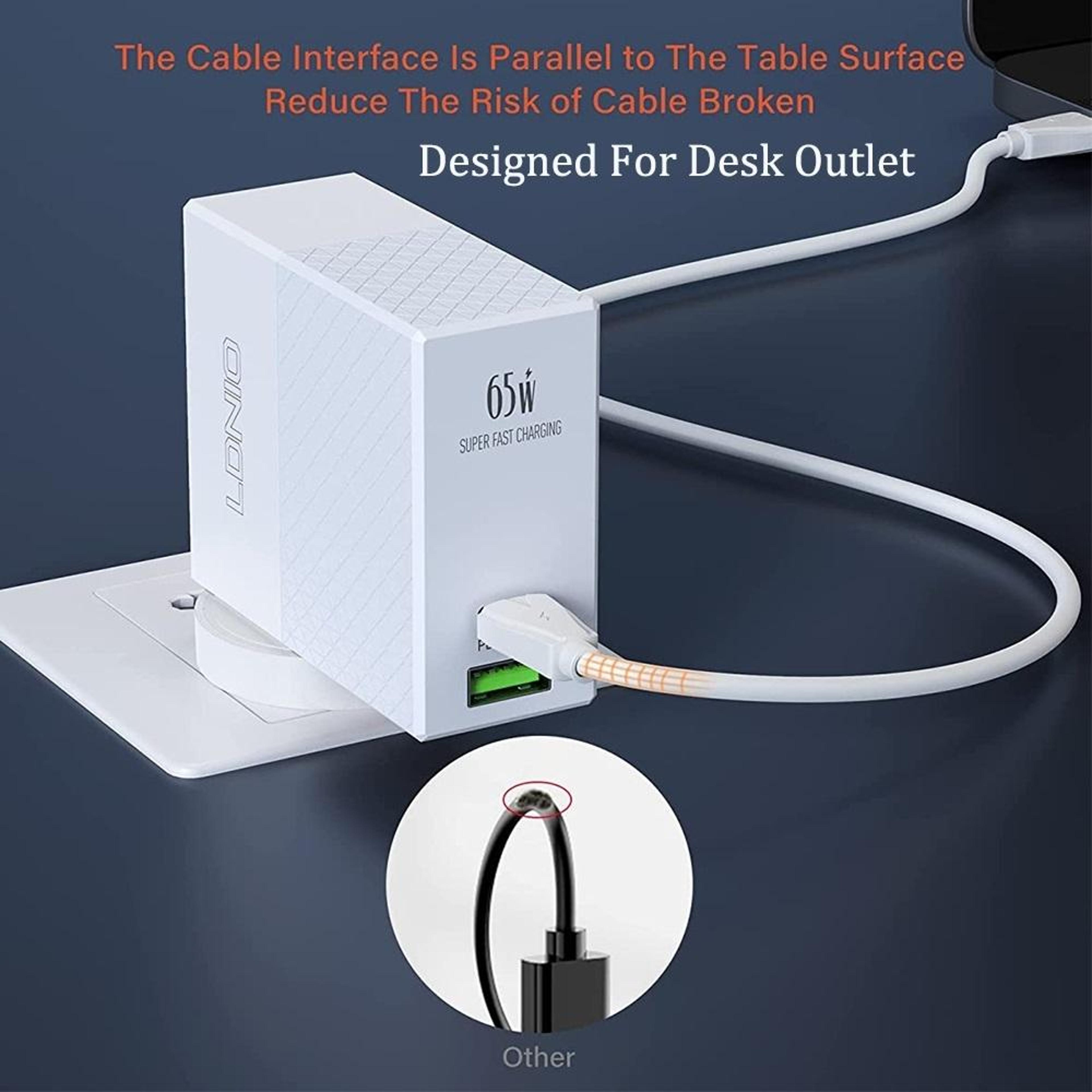LDNIO 65W USB C Charger PD 30 Fast Wall Travel Charger With USB C Cable US Plug 7