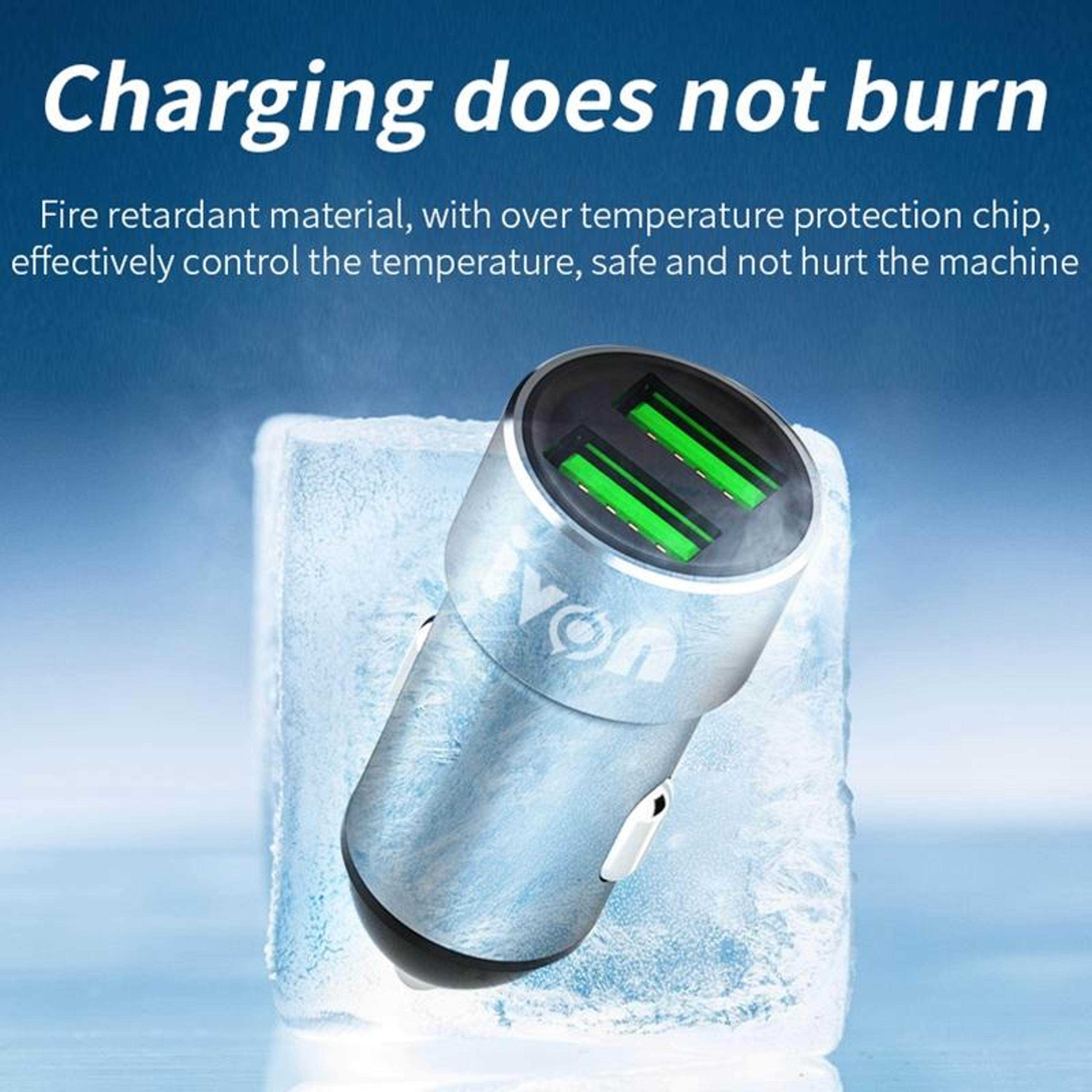 IVON CC38 Dual USB Car Charger With USBC Car Charger Cable 24A Fast Charging Set 5