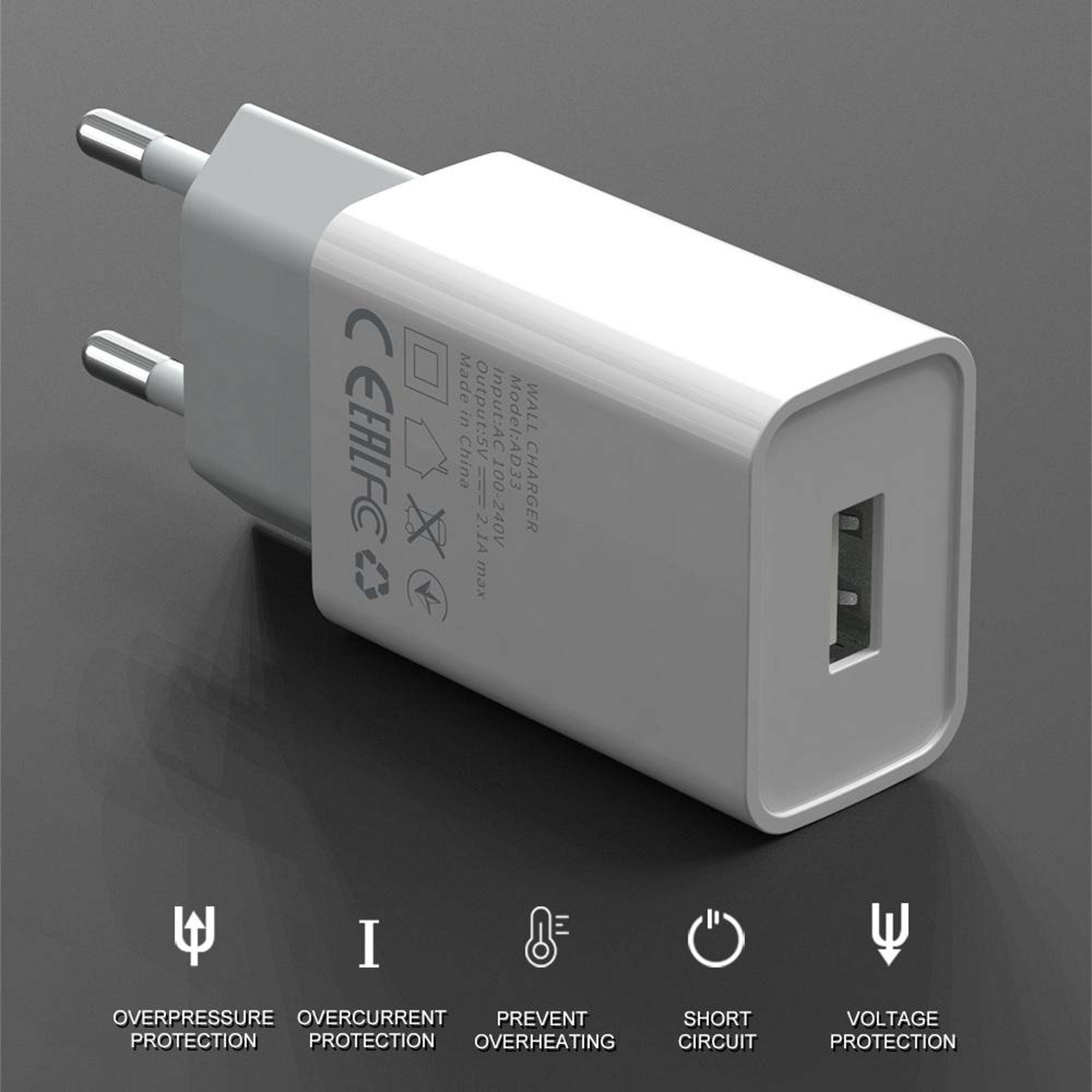 IVON AD33 USBC Travel Charger 21A Fast Wall Charger With 1M USBC Charging Cable US Plug 6