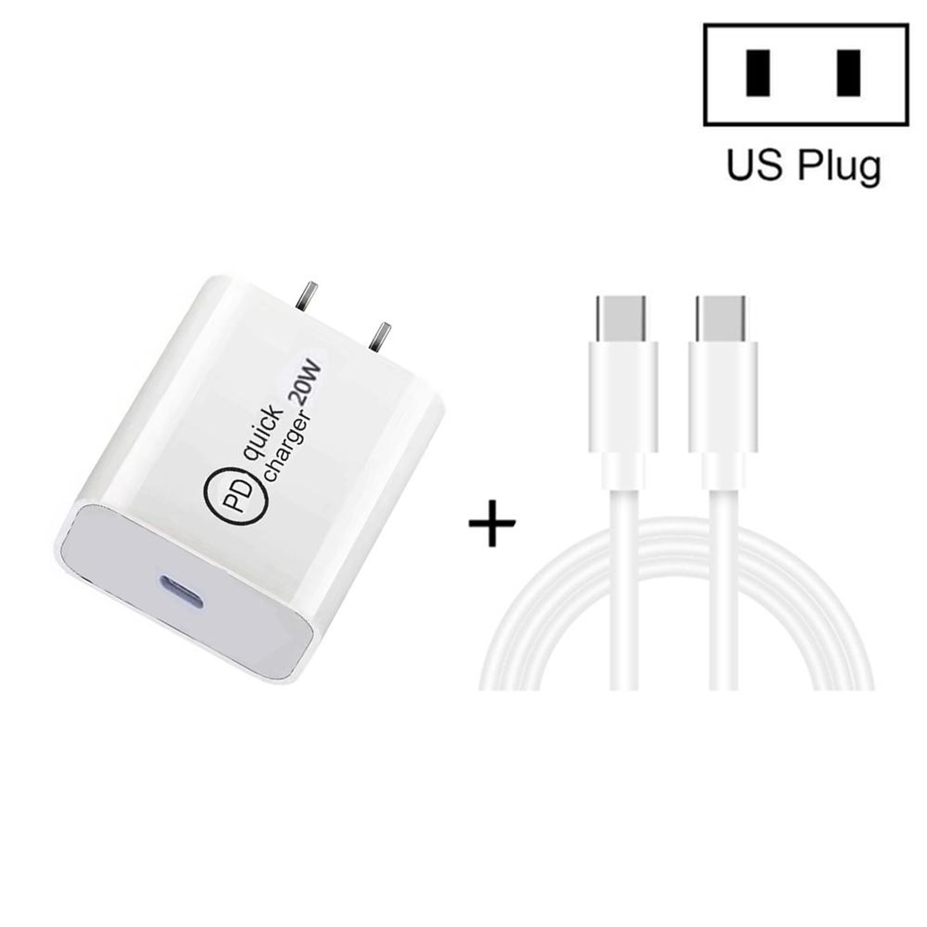 20W USB C Fast Charger With 1m USB C Cable PD 30 Travel Wall Charger US Plug 2