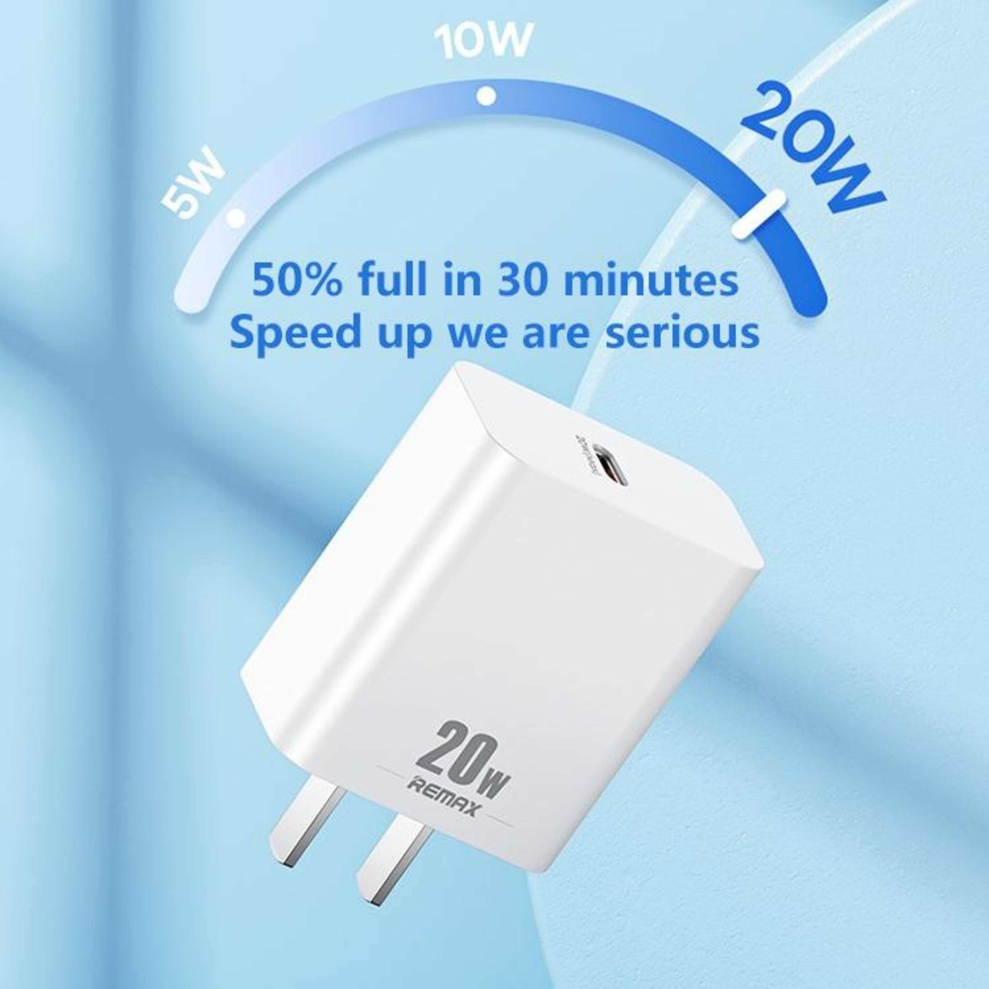 REMAX 20W PD Charger With USB C To Lightning Cable Fast Charging IPhone Wall Charger US Plug 2