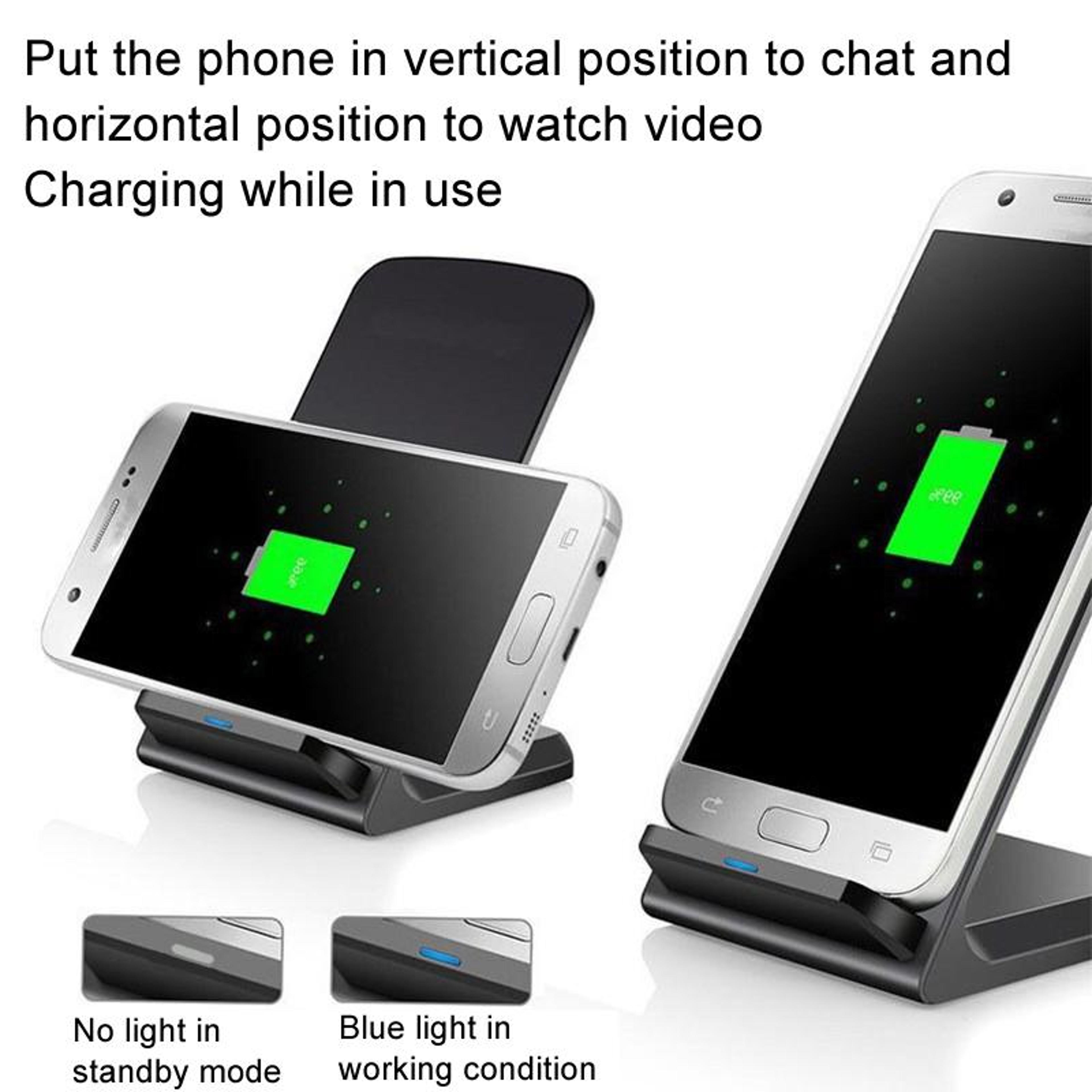 15W Wireless Charging Stand Fast Qi Desktop Phone Charger With Adjustable Viewing 3