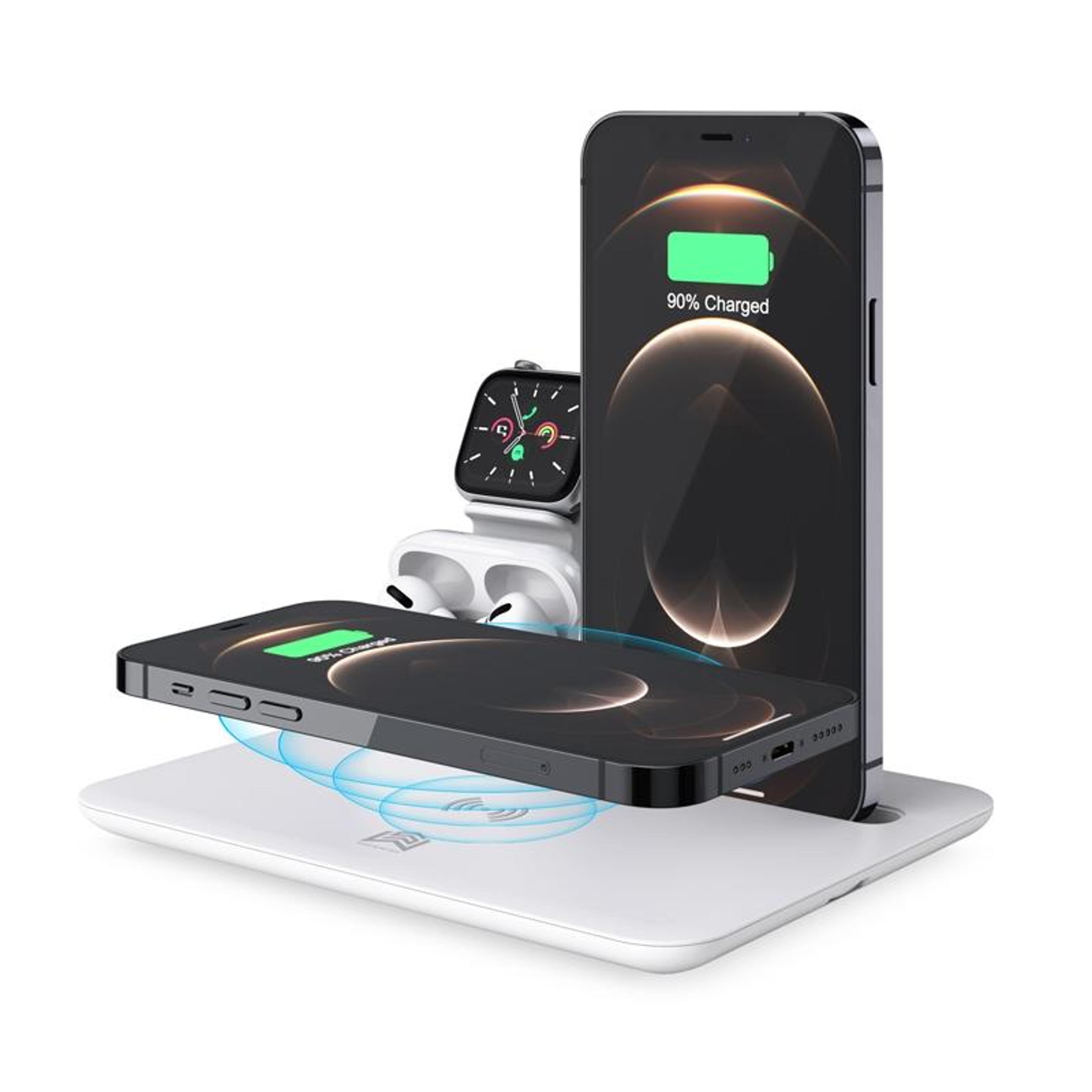 HQUD17 4 In 1 Wireless Charger Charging Station With Phone Holder For IPhone Apple Watch  AirPods 2