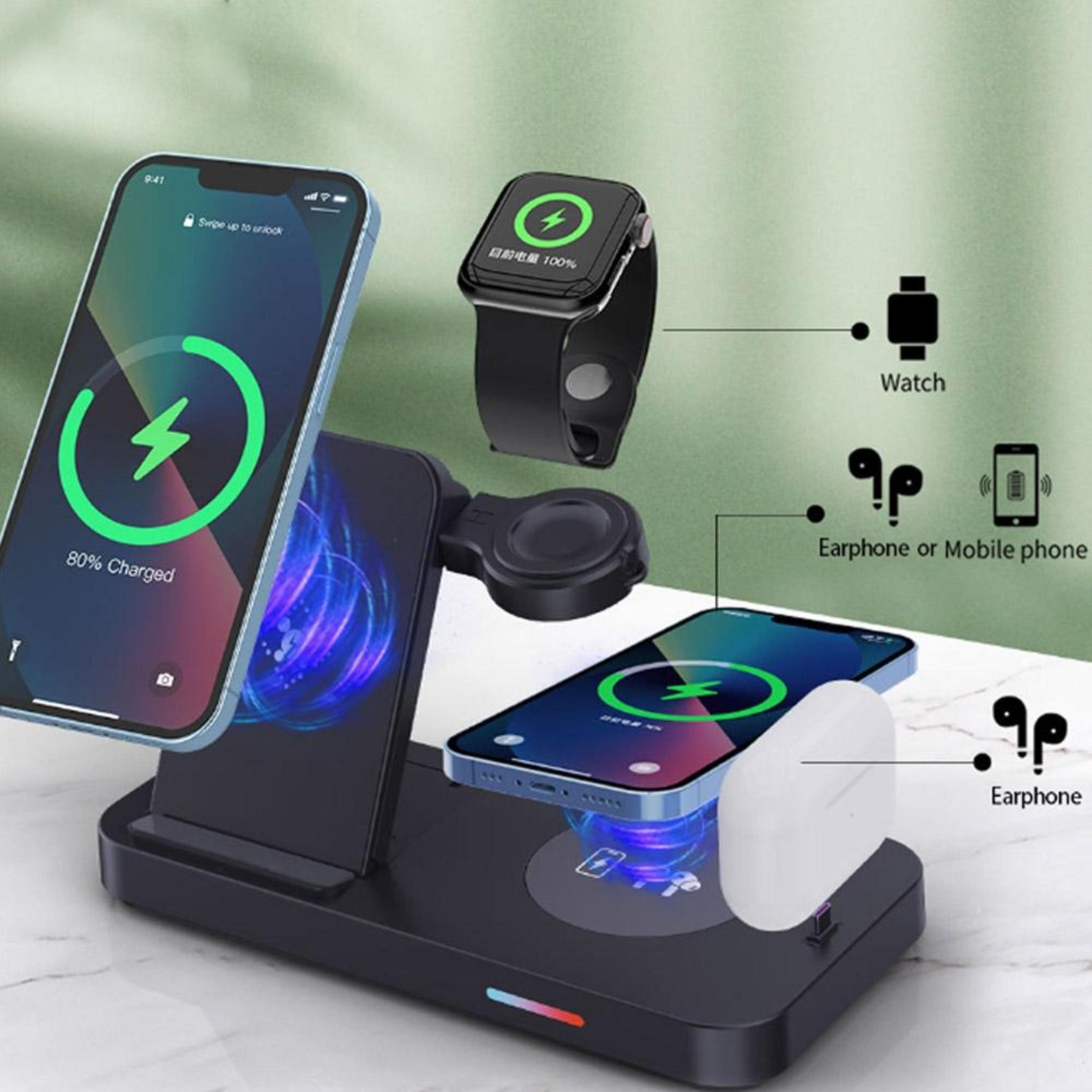 15W 3 In 1 Wireless Charger Foldable Stand For Apple Phone Watch  Earbuds Fast Charging Station 7