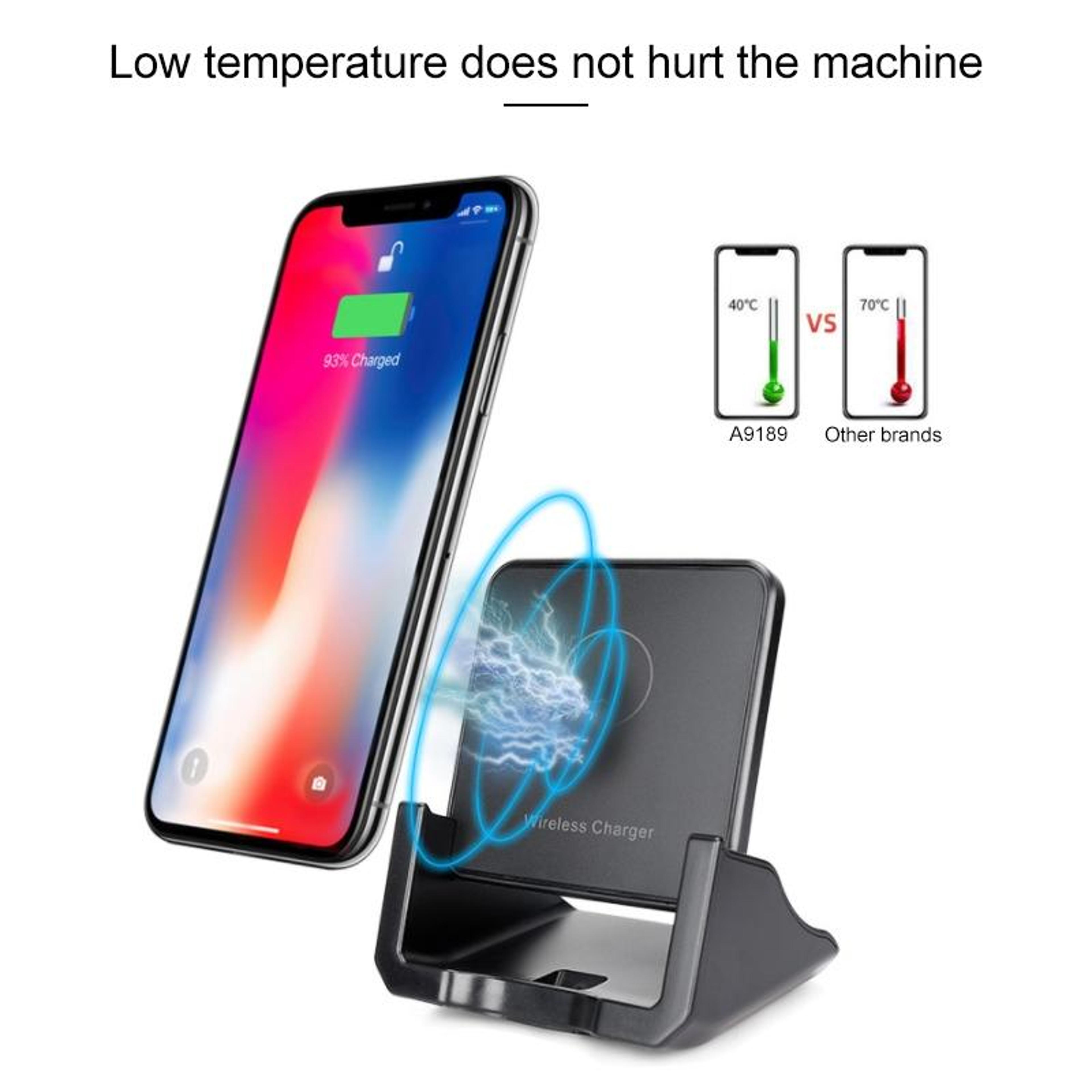 A918 10W Wireless Charger Stand Qi Fast Wireless Charging Phone Holder For IPhone And Android Black 3