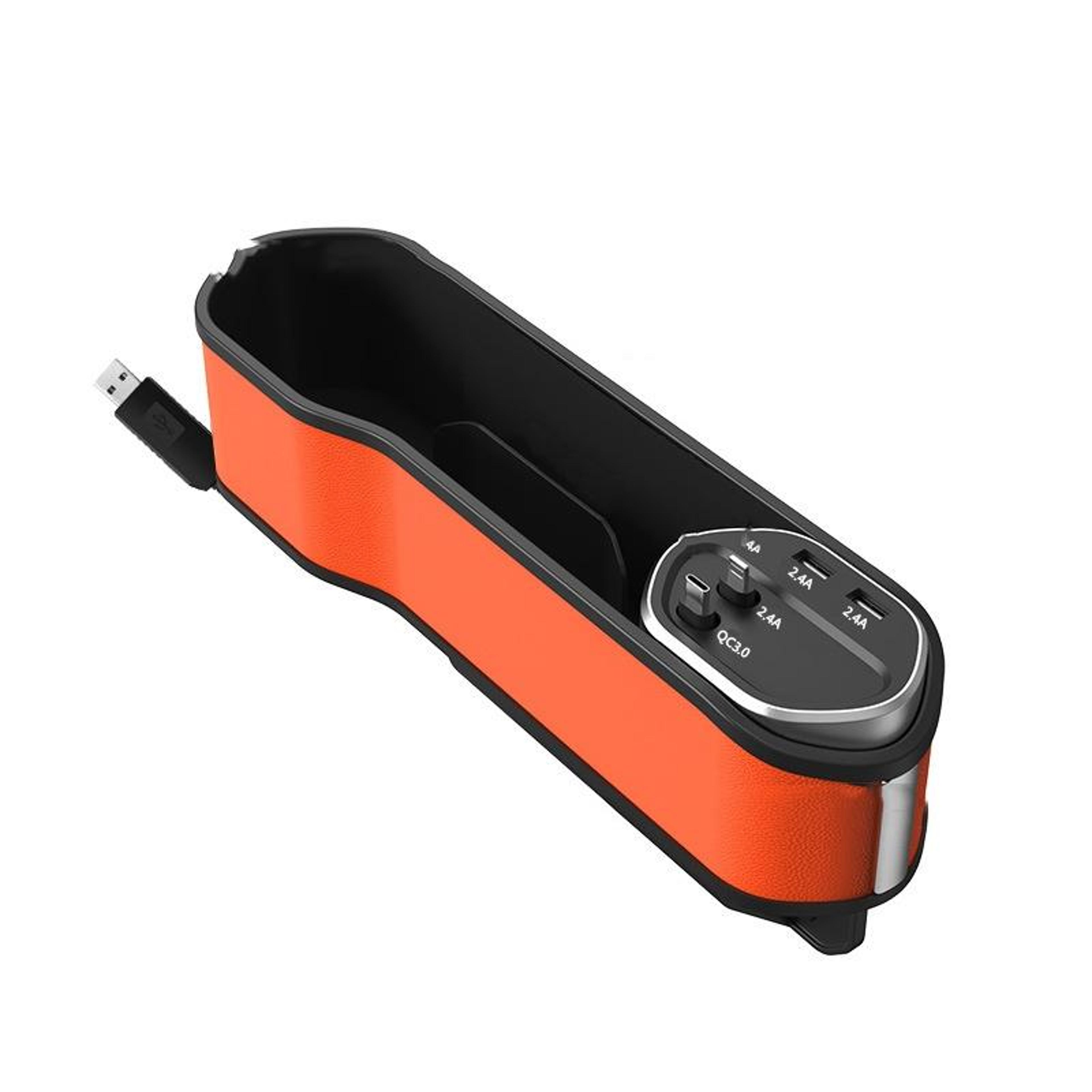 Multifunction Car Seat Gap Organizer With USB Charging Cable Storage Box For Vehicle Interior 0