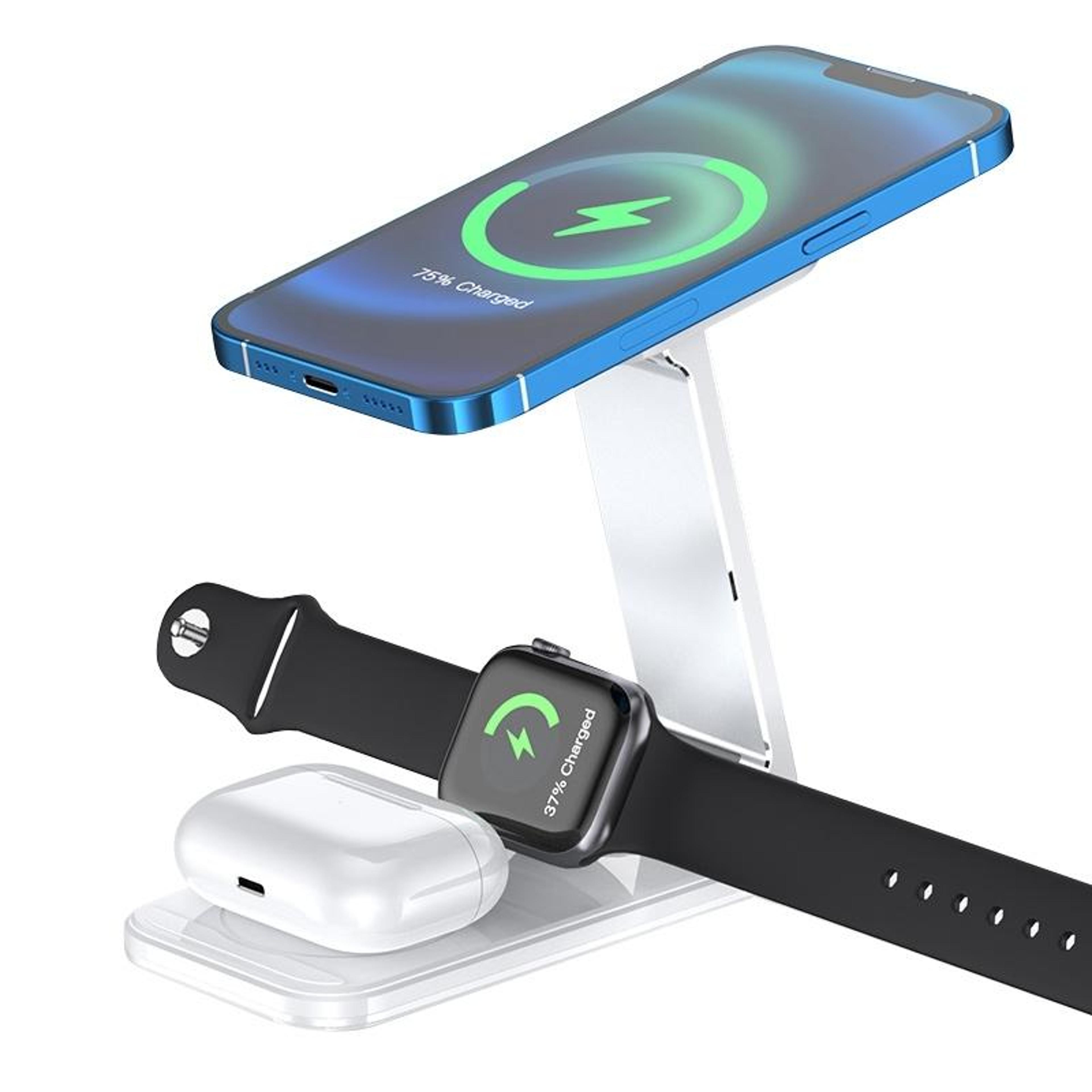 S16 3 In 1 Wireless Charger Foldable 15W Wireless Charging Station Phone Holder For Phone Watch And 2