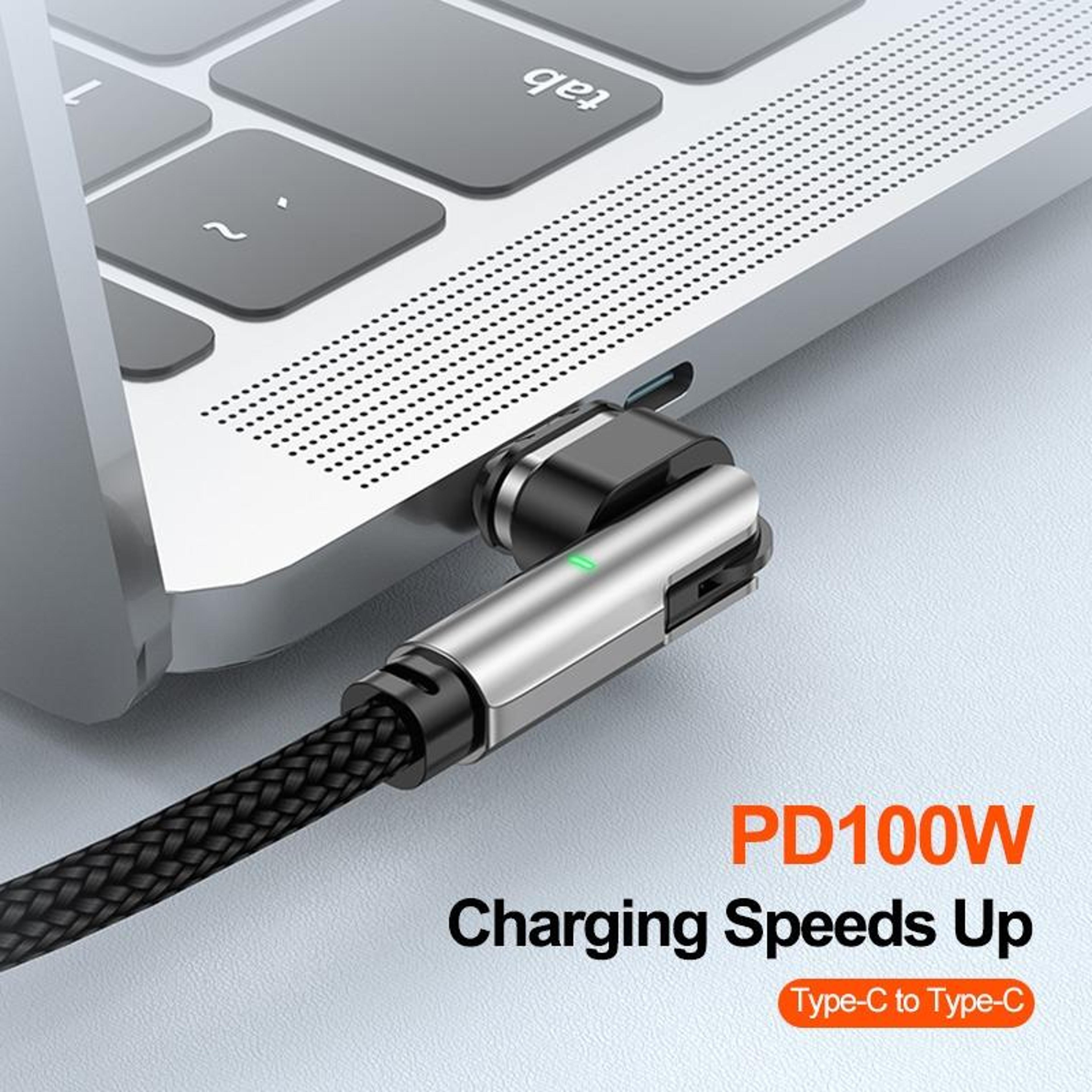 ENKAY 100W PD Fast Charging Cable 2 In 1 Magnetic Charging Cable With 180 Rotating USB C And Lightn 5