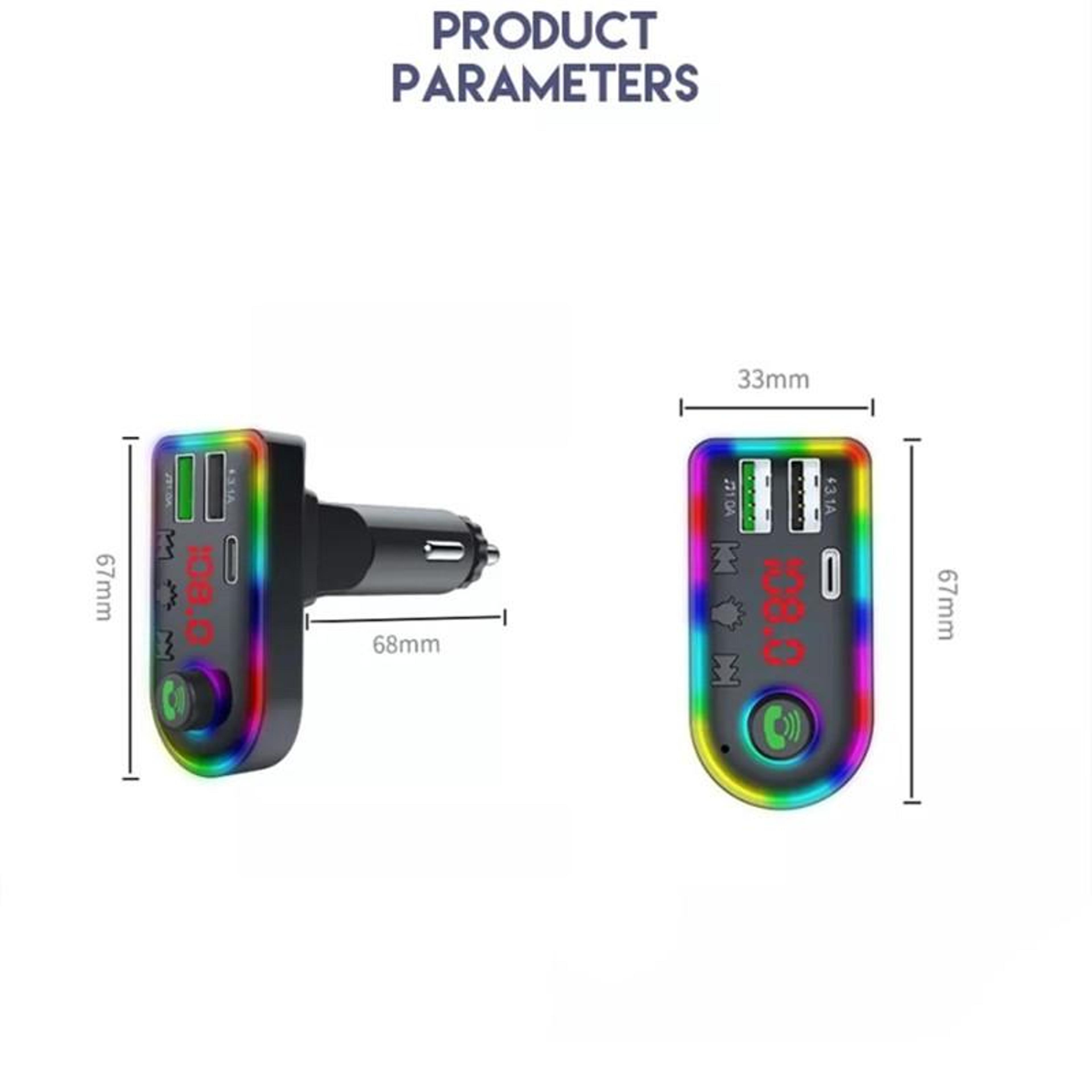 F12 Bluetooth FM Transmitter Dual USB Car Charger Wireless Car MP3 Player With Hands Free Calling 1